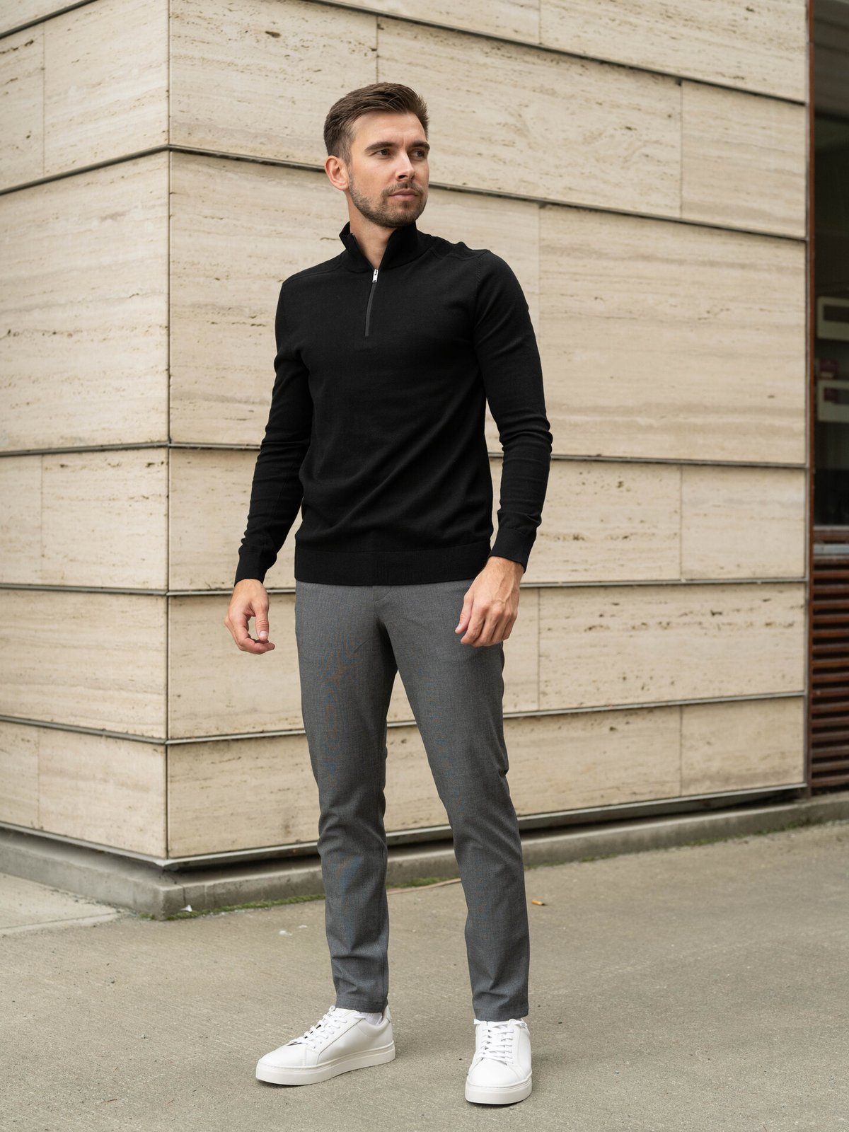 Selected Homme Selected Homme Berg Long Sleeve Half Zip Black