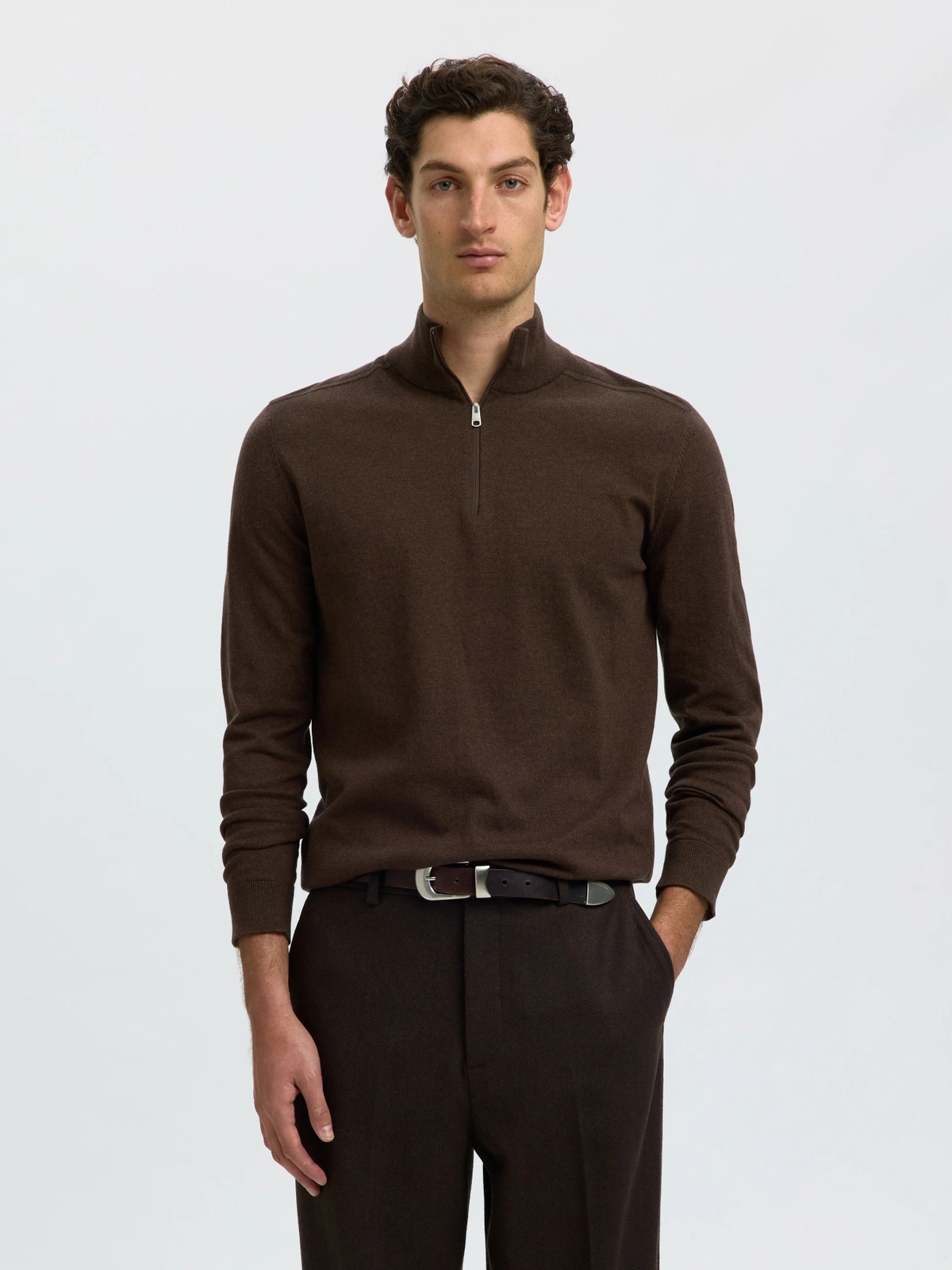 Selected Homme Selected Homme Berg Half Zip Cardigan Delicioso Melange