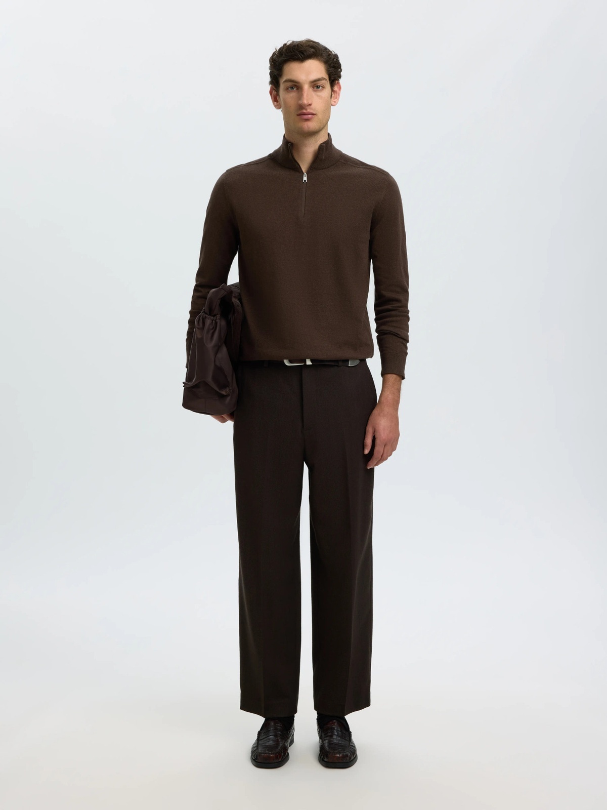 Selected Homme Selected Homme Berg Half Zip Cardigan Delicioso Melange