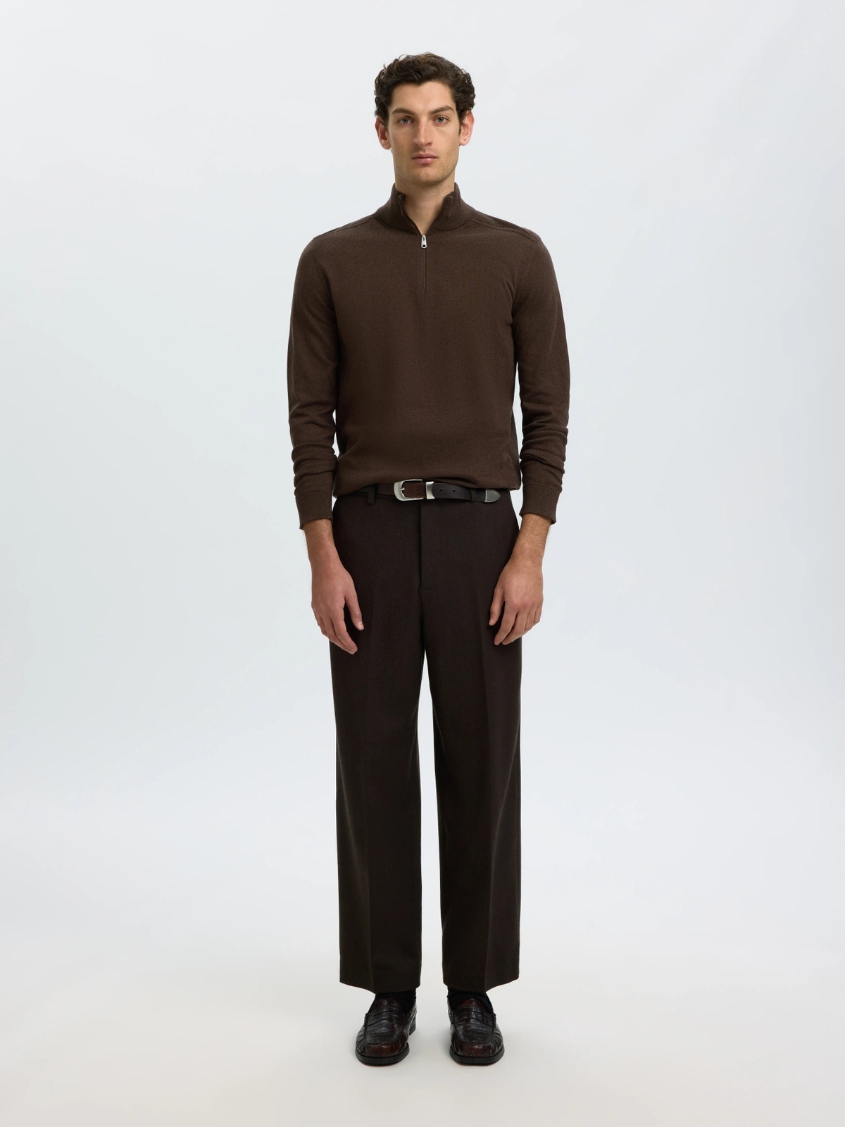 Selected Homme Selected Homme Berg Half Zip Cardigan Delicioso Melange