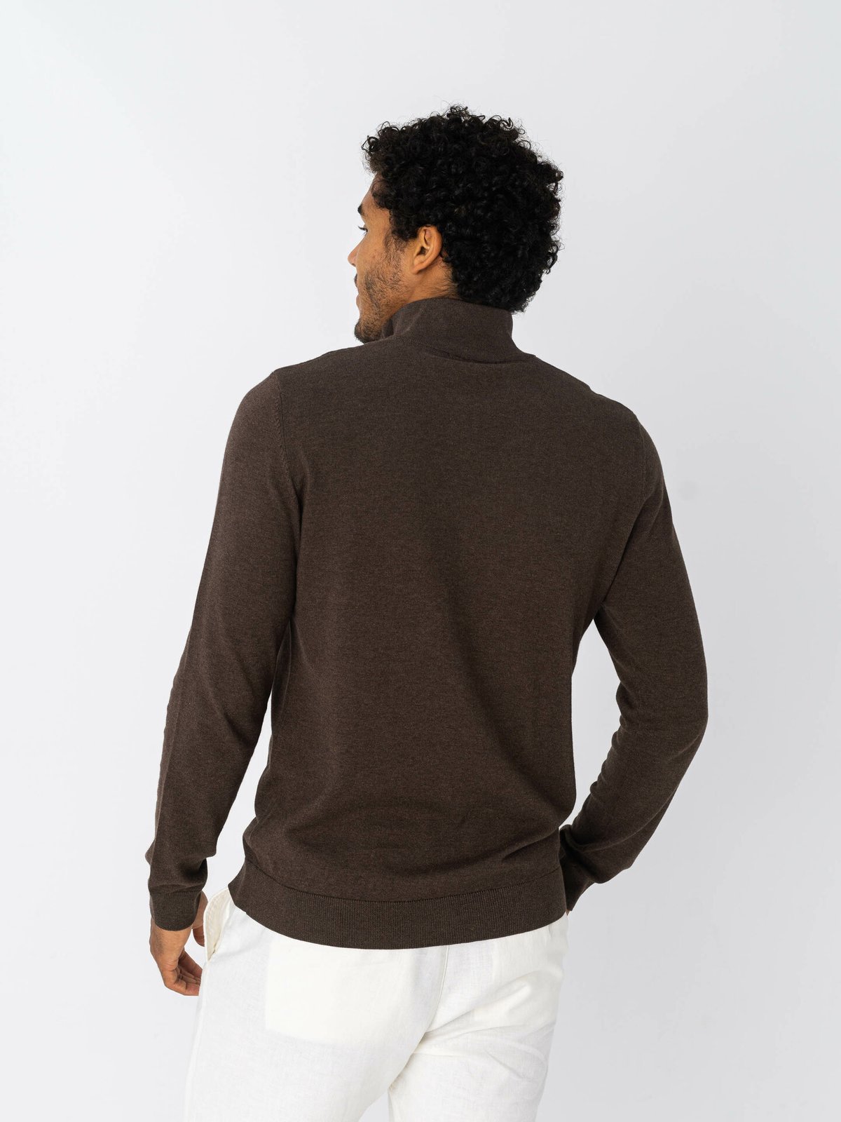 Selected Homme Berg Half Zip Cardigan Demitasse Melange