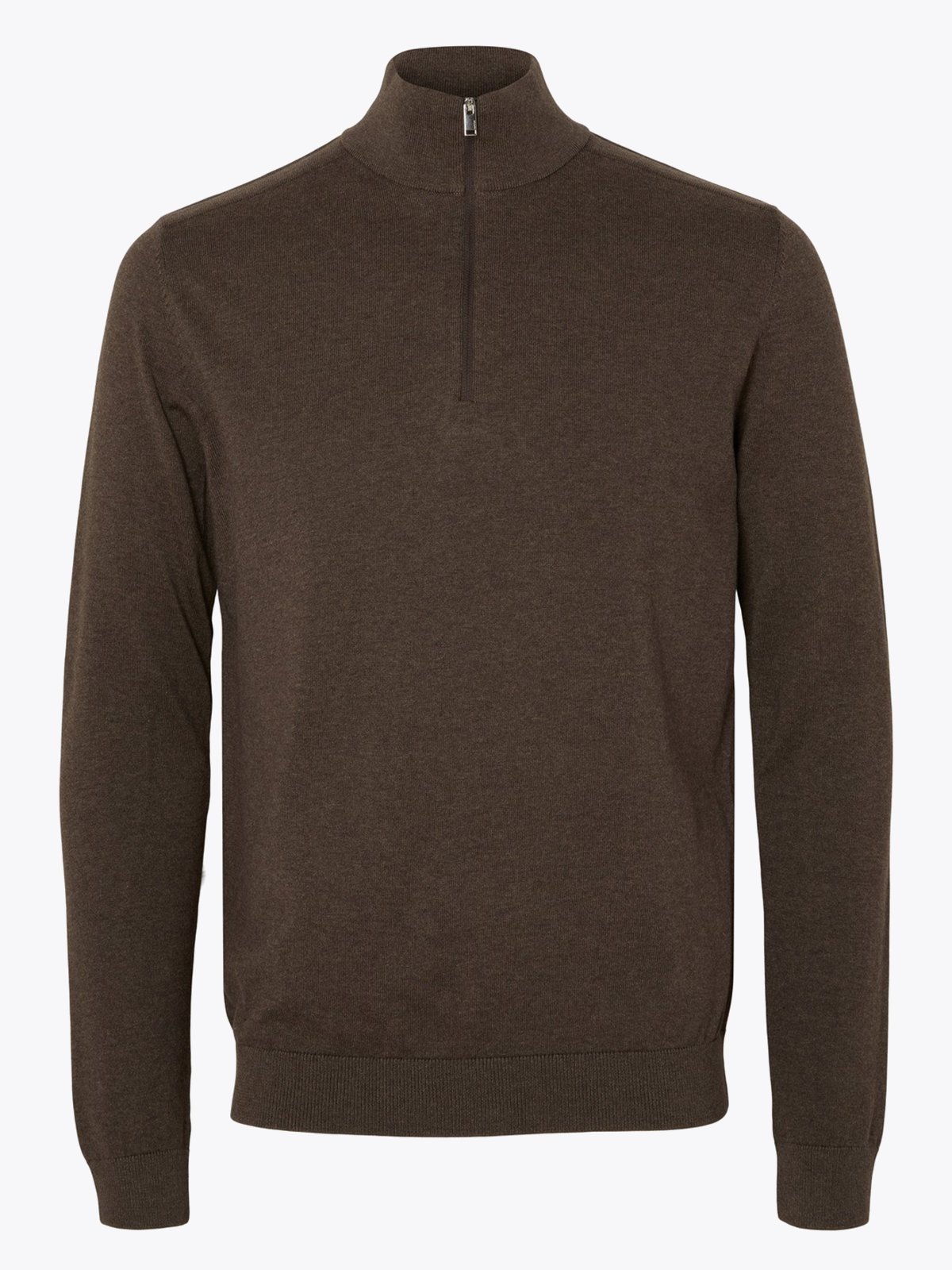 Selected Homme Berg Half Zip Cardigan Demitasse Melange