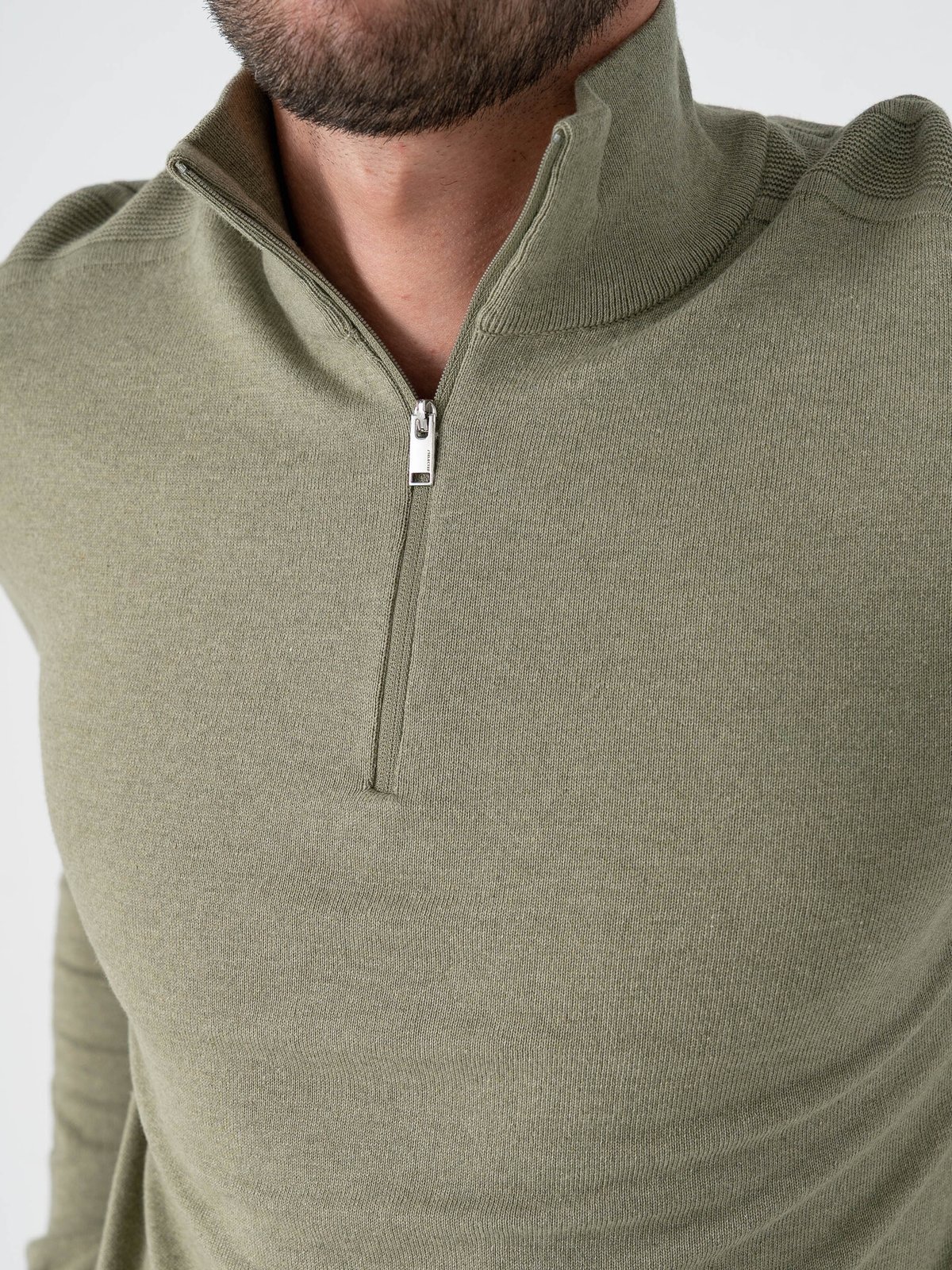 Selected Homme Selected Homme Berg Long Sleeve Half Zip Deep Lichen Green Melange