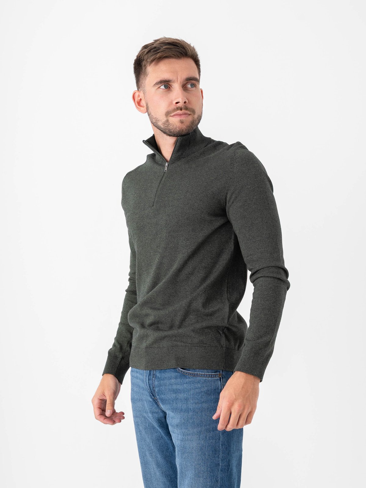 Selected Homme Selected Homme Berg Long Sleeve Half Zip Forest Night Twist