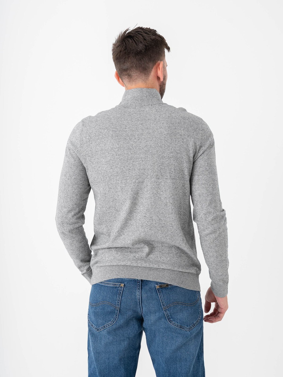 Selected Homme Selected Homme Berg Long Sleeve Half Zip Light Grey Melange
