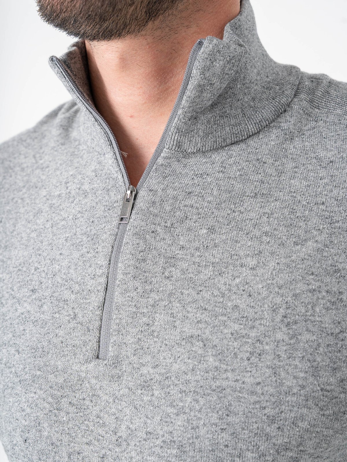 Selected Homme Selected Homme Berg Long Sleeve Half Zip Light Grey Melange