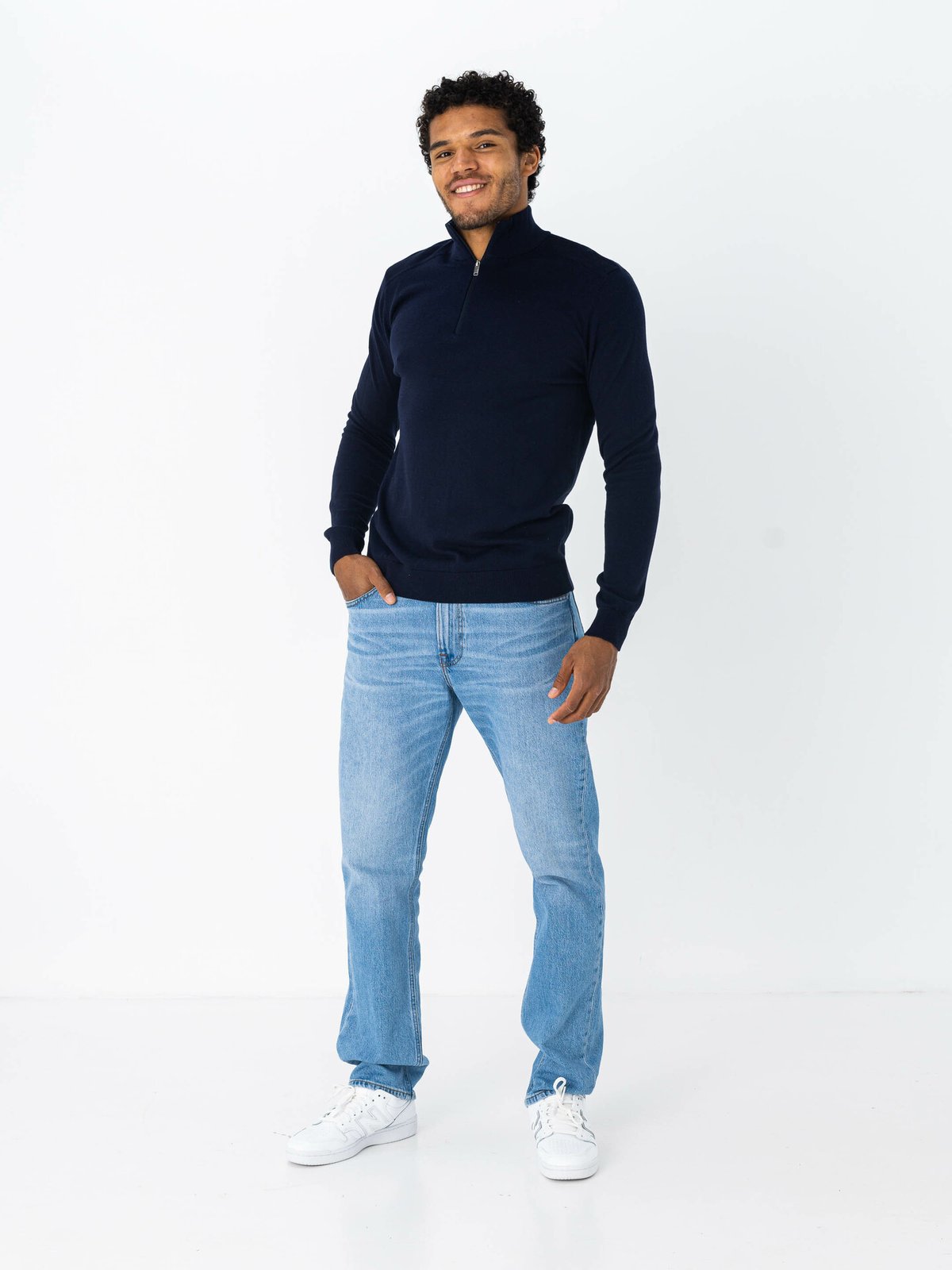 Selected Homme Selected Homme Berg Long Sleeve Half Zip Navy Blazer Melange