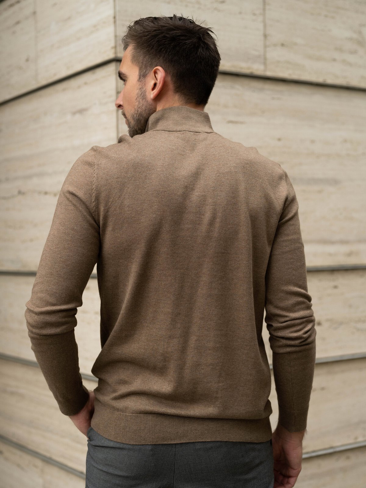 Selected Homme Selected Homme Berg Long Sleeve Half Zip Teak Melange