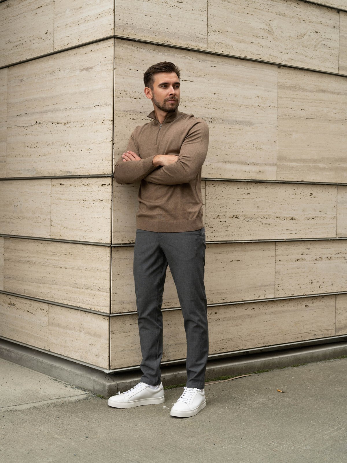 Selected Homme Selected Homme Berg Long Sleeve Half Zip Teak Melange