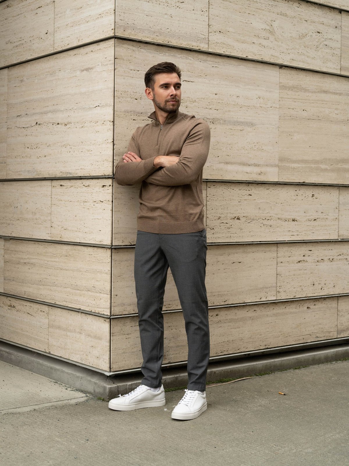 Selected Homme Selected Homme Berg Long Sleeve Half Zip Teak Melange