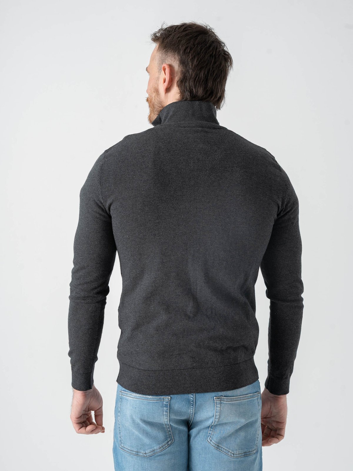 Selected Homme Berg Full Zip Cardigan Antracit Melange