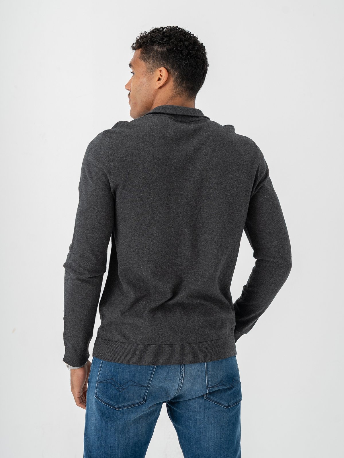 Selected Homme Berg Full Zip Cardigan Antracit Melange