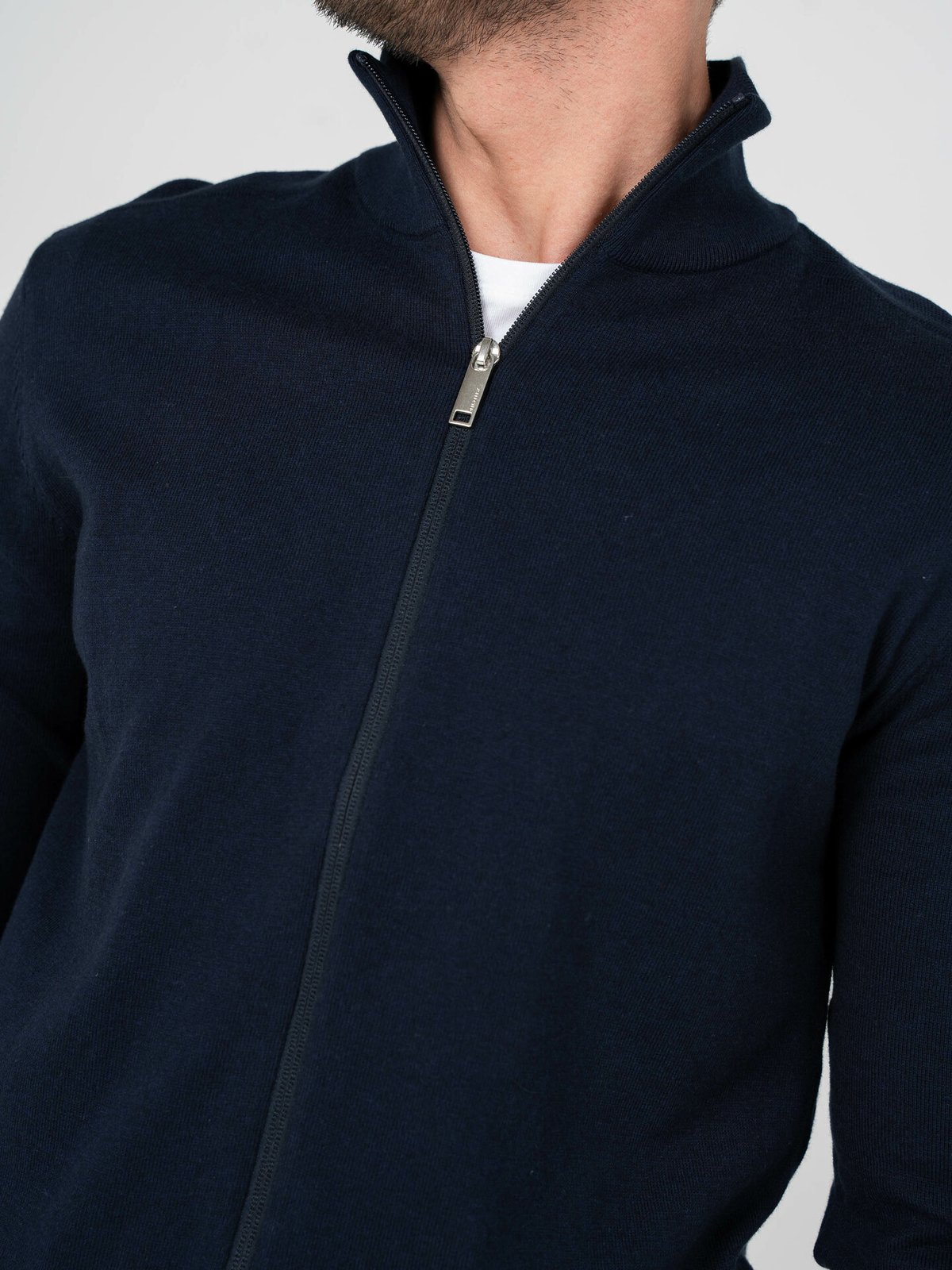 Selected Homme Berg Full Zip Cardigan Navy Blazer Melange