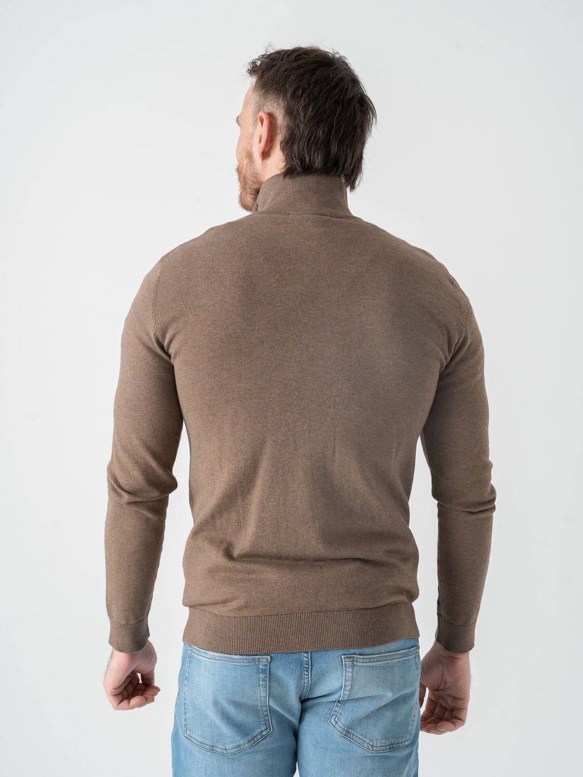 Selected Homme Berg Full Zip Cardigan Teak Melange
