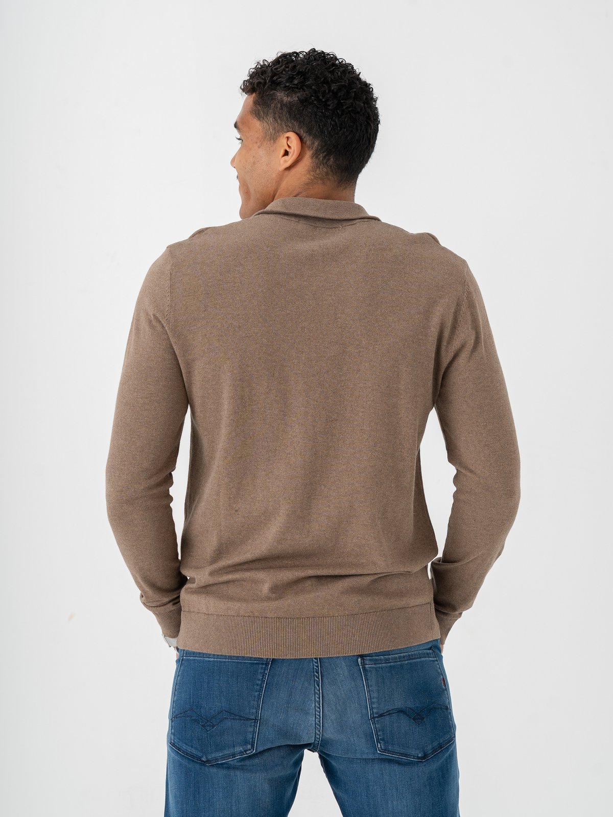 Selected Homme Berg Full Zip Cardigan Teak Melange