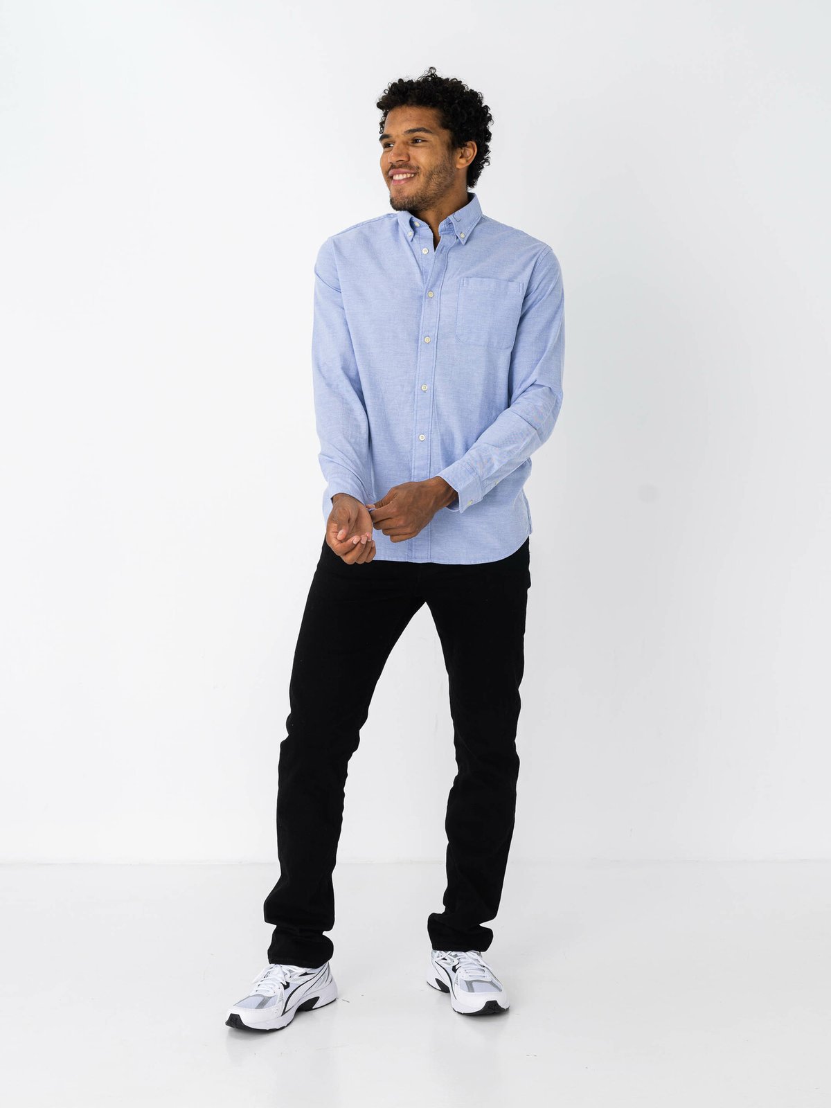 Selected Homme Selected Homme Reg Rick Oxford Shirt Long Sleeve Light Blue