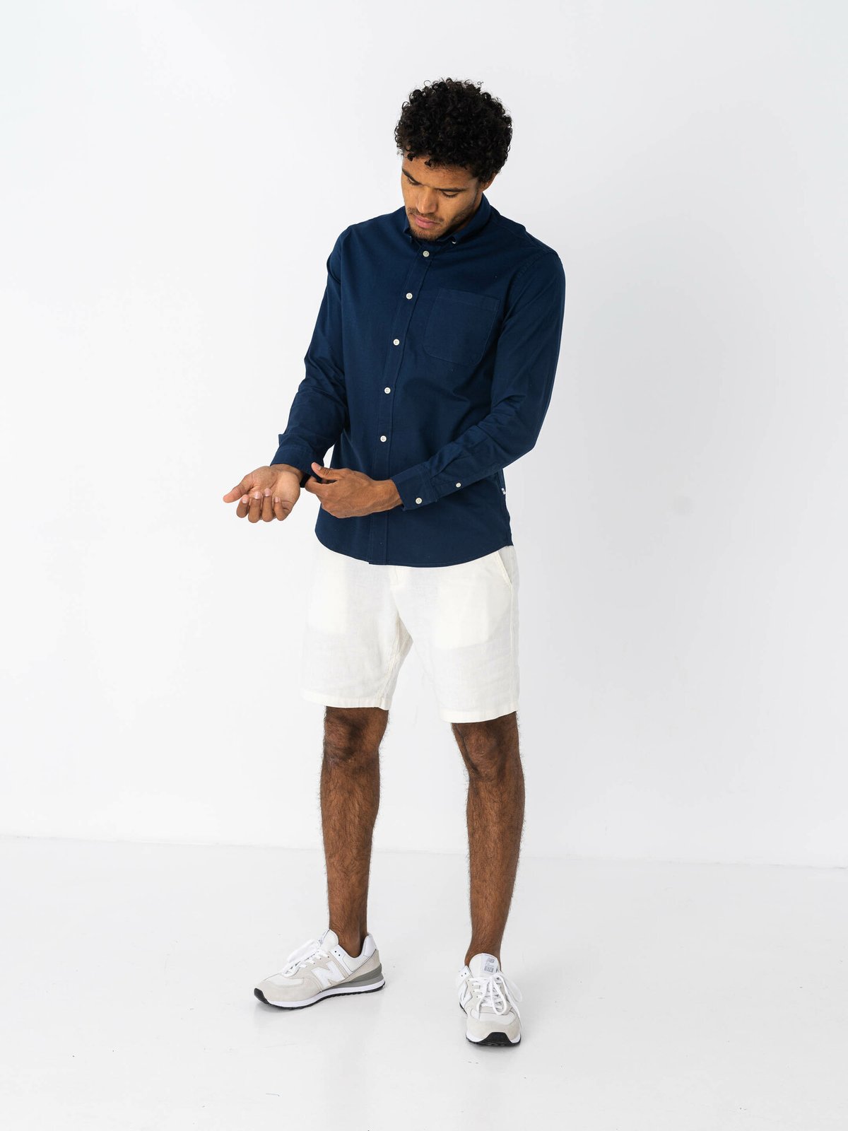Selected Homme Selected Homme Reg Rick Oxford Shirt Long Sleeve Moonlit Ocean