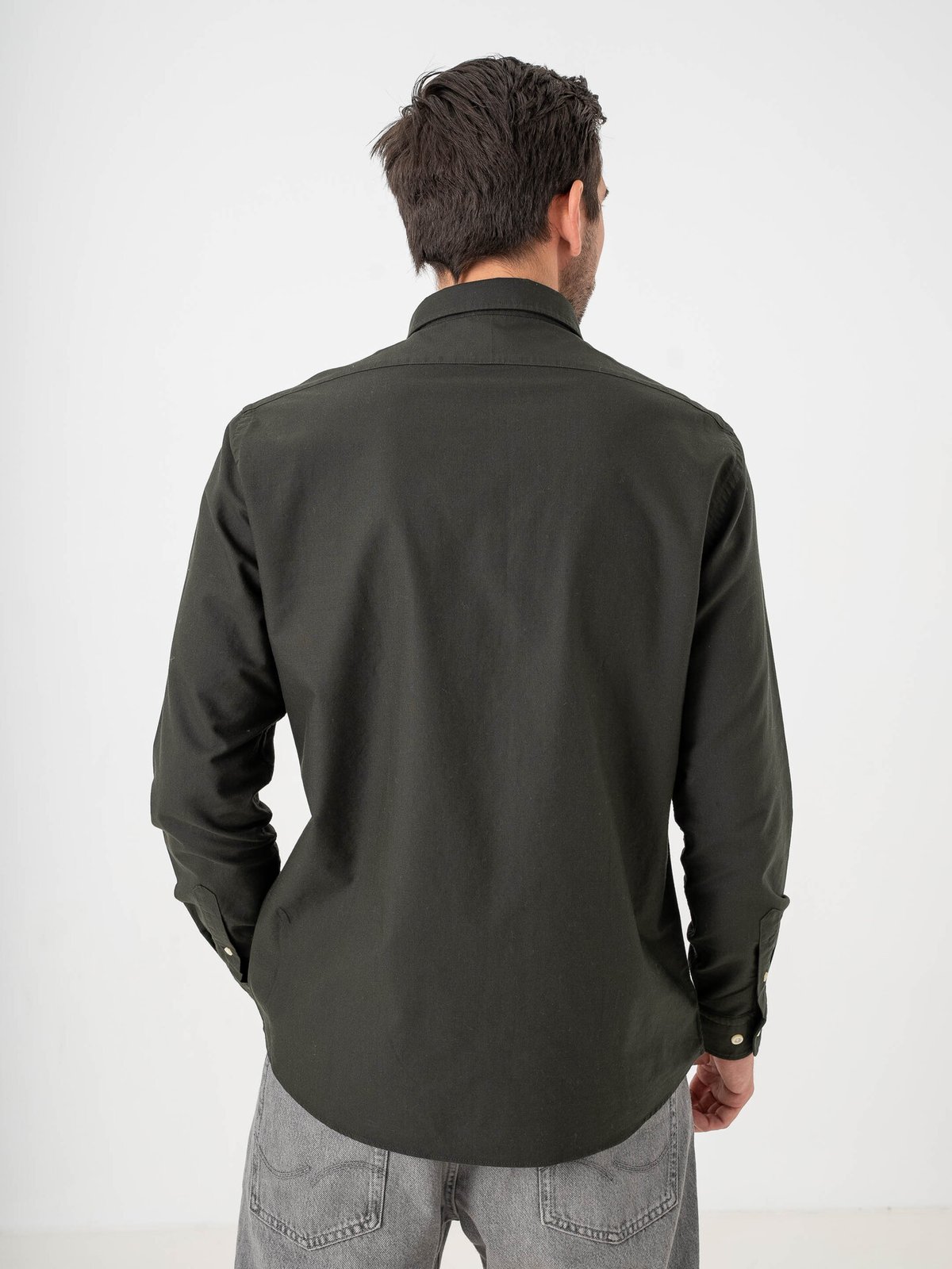 Selected Homme Selected Homme Reg Rick Oxford Shirt Long Sleeve Rosin Mixed Forest Night