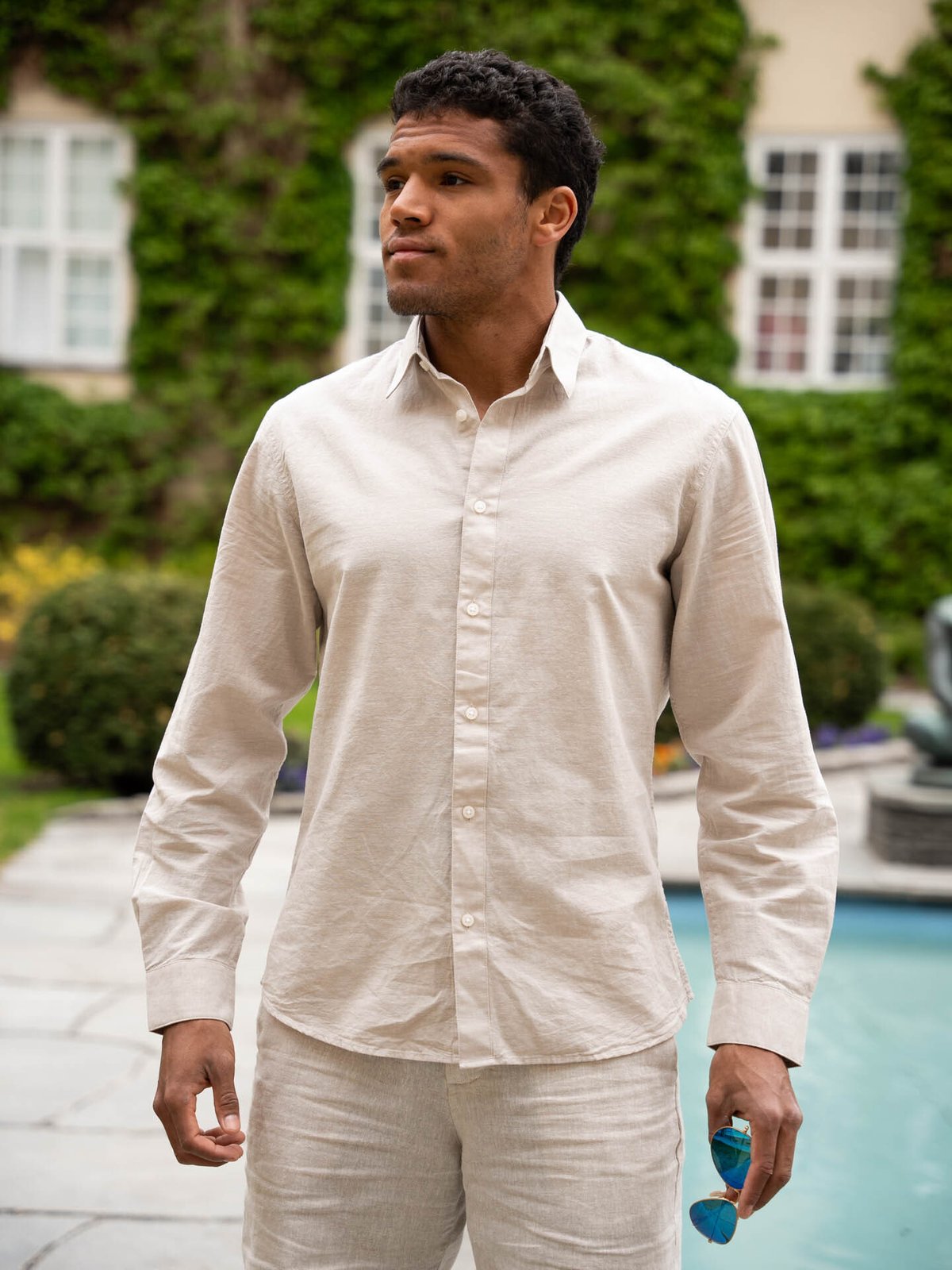 Selected Homme Slim-Sun Shirt Long Sleeve Pure Cashmere