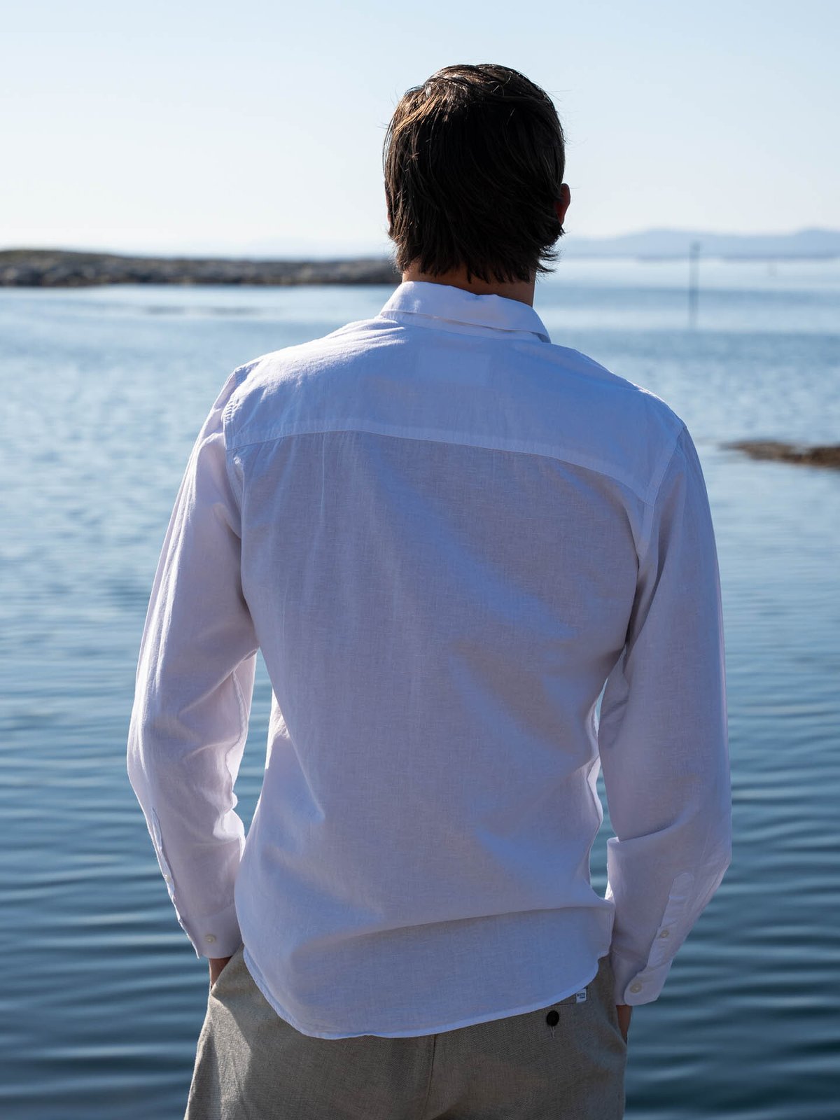 Selected Homme Slim-Sun Shirt Long Sleeve White