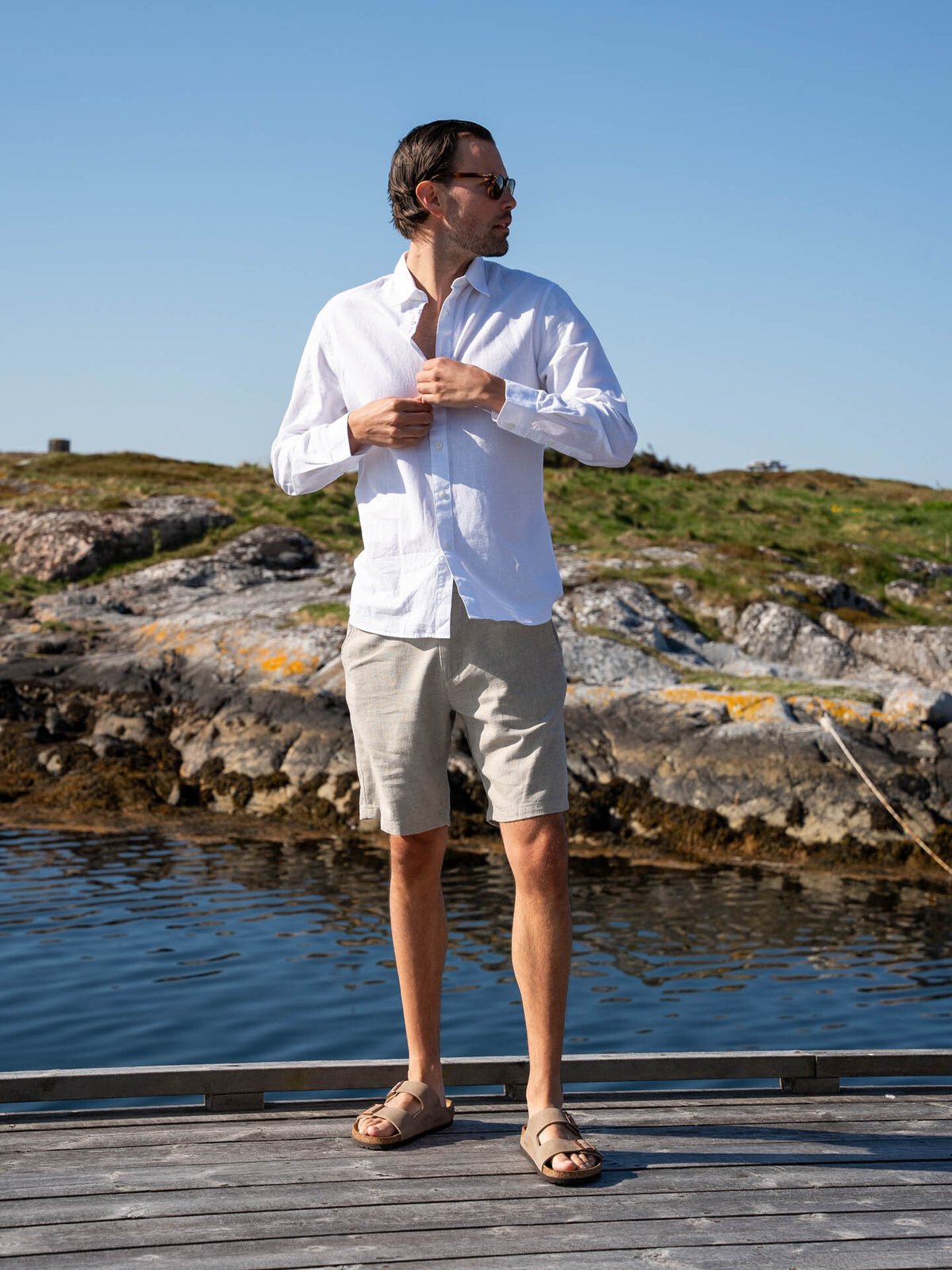 Selected Homme Slim-Sun Shirt Long Sleeve White