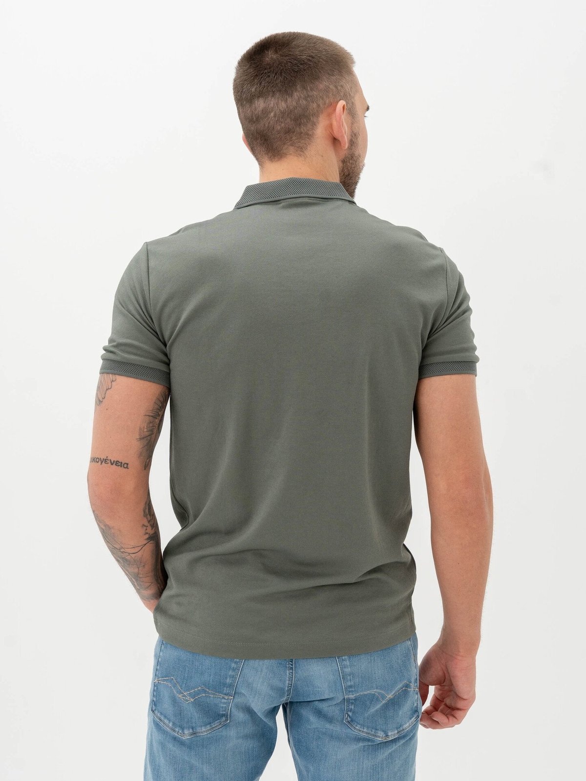 Selected Homme Selected Homme Fave Zip Short Sleeve Polo Agave Green