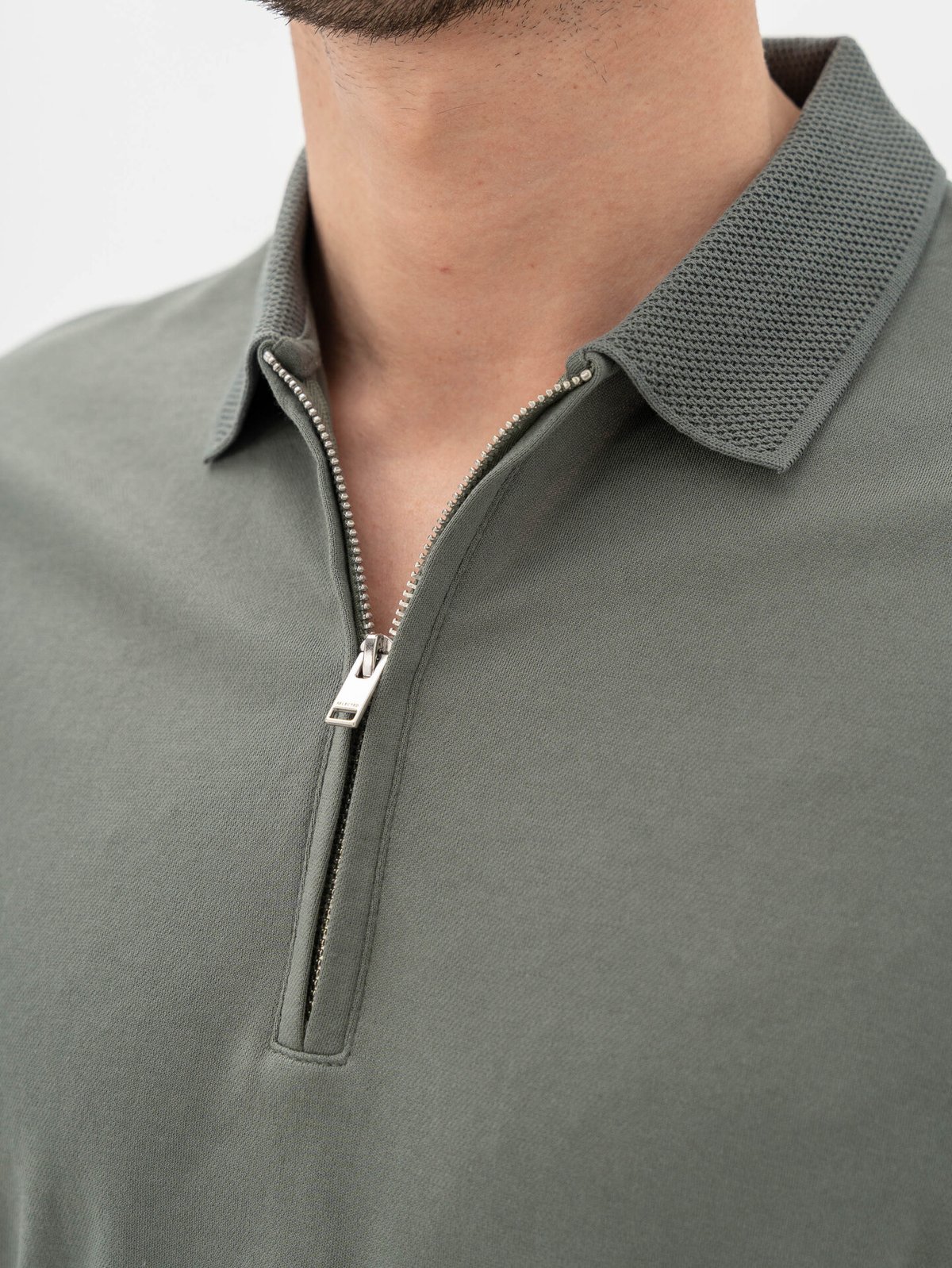 Selected Homme Selected Homme Fave Zip Short Sleeve Polo Agave Green