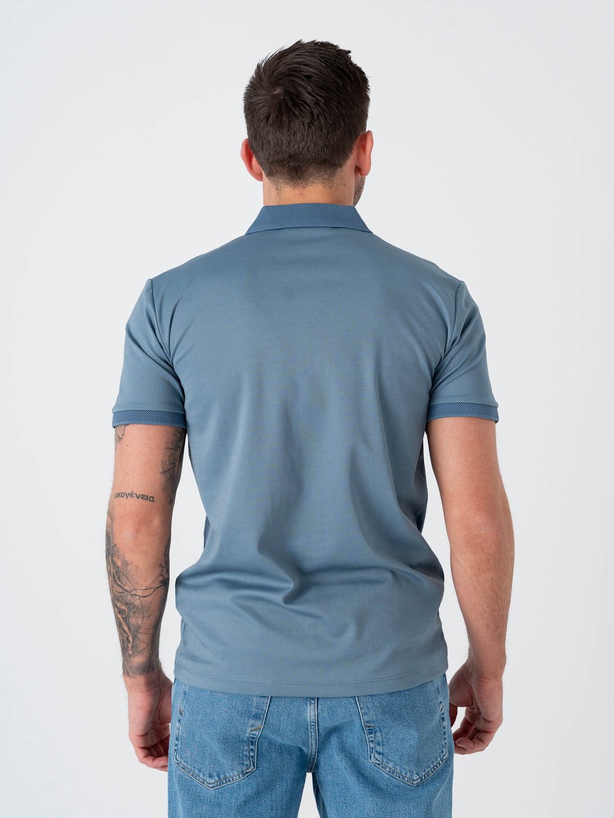 Selected Homme Selected Homme Fave Zip Short Sleeve Polo Blue Mirage