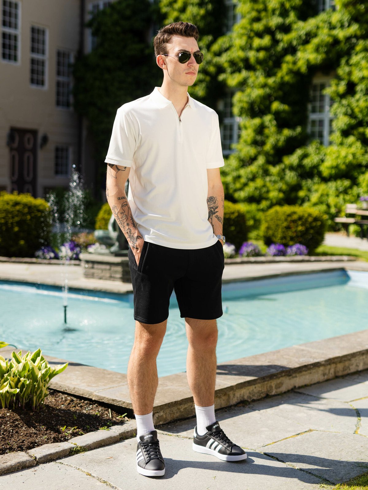 Selected Homme Selected Homme Fave Zip Short Sleeve Polo Cloud Dancer