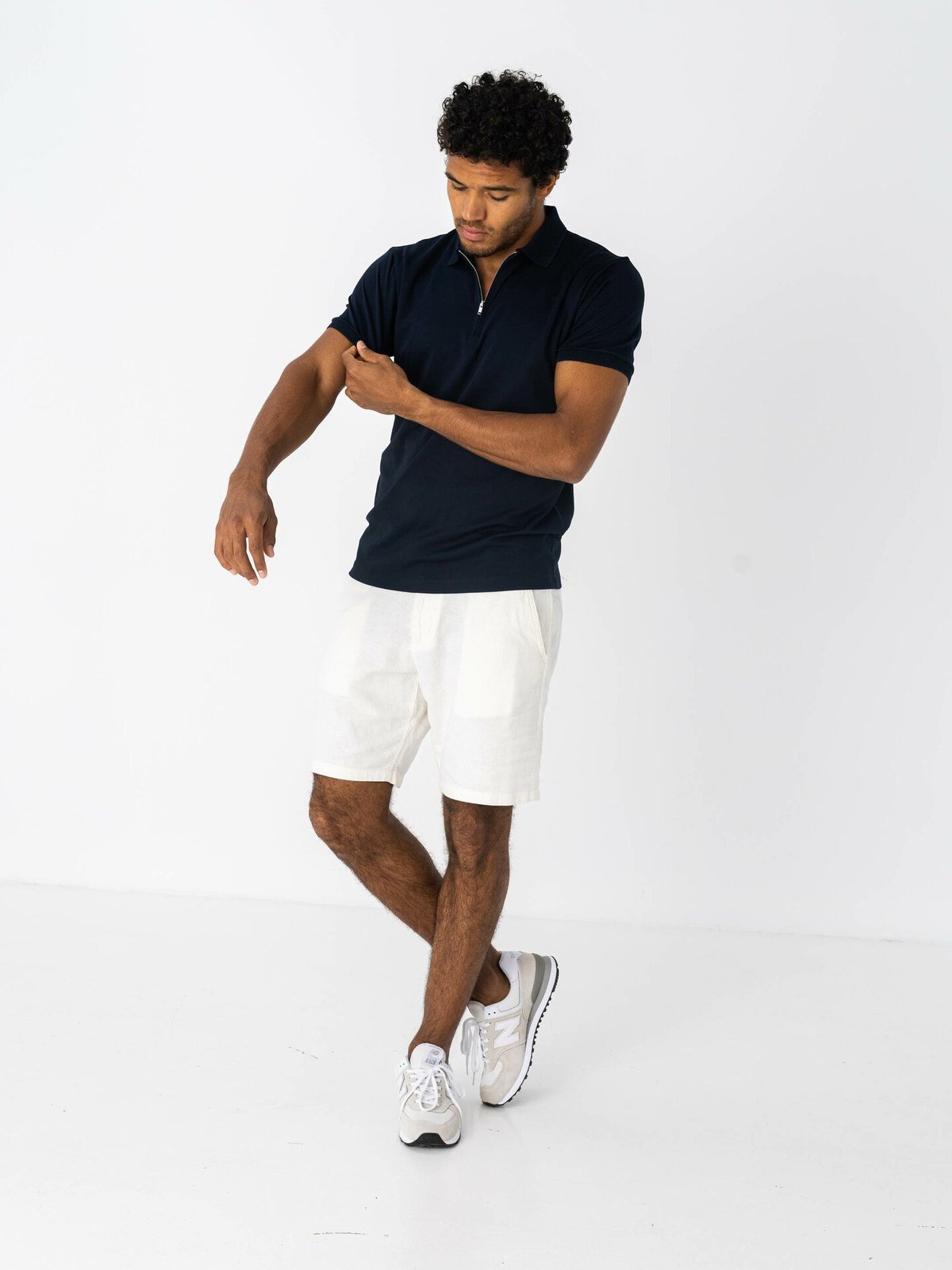 Selected Homme Selected Homme Fave Zip Short Sleeve Polo Sky Captain