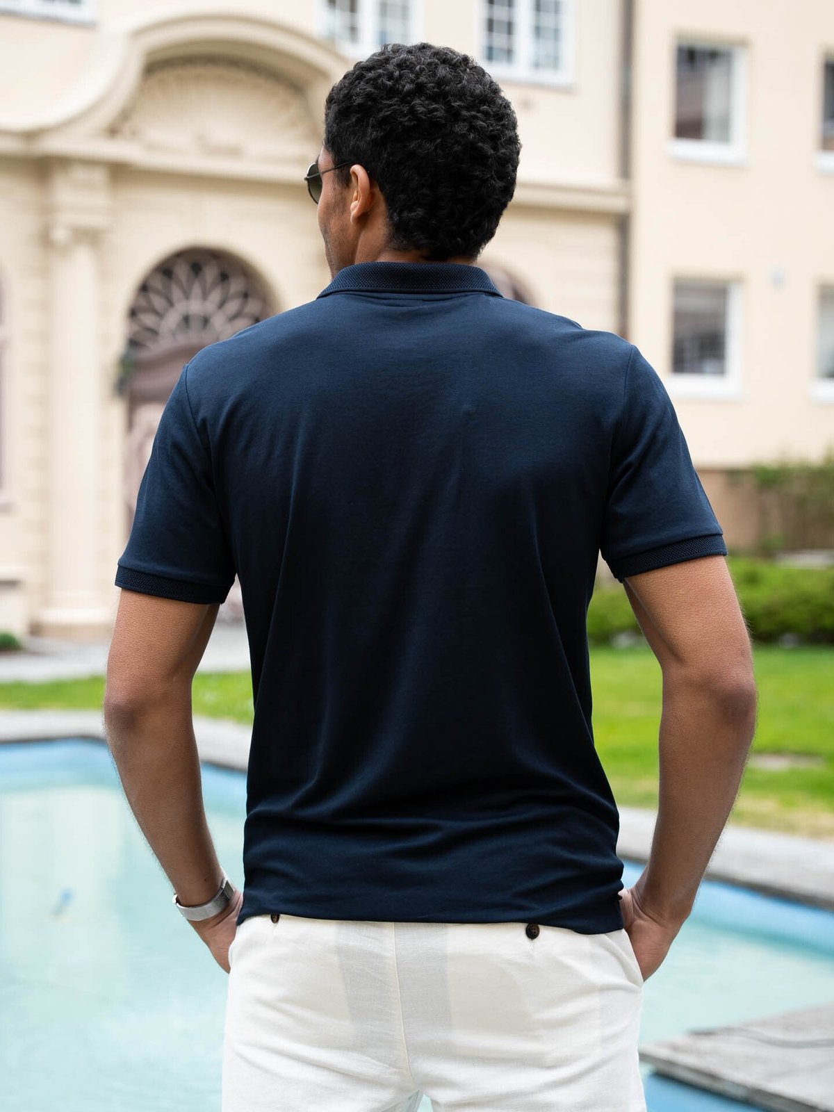 Selected Homme Selected Homme Fave Zip Short Sleeve Polo Sky Captain