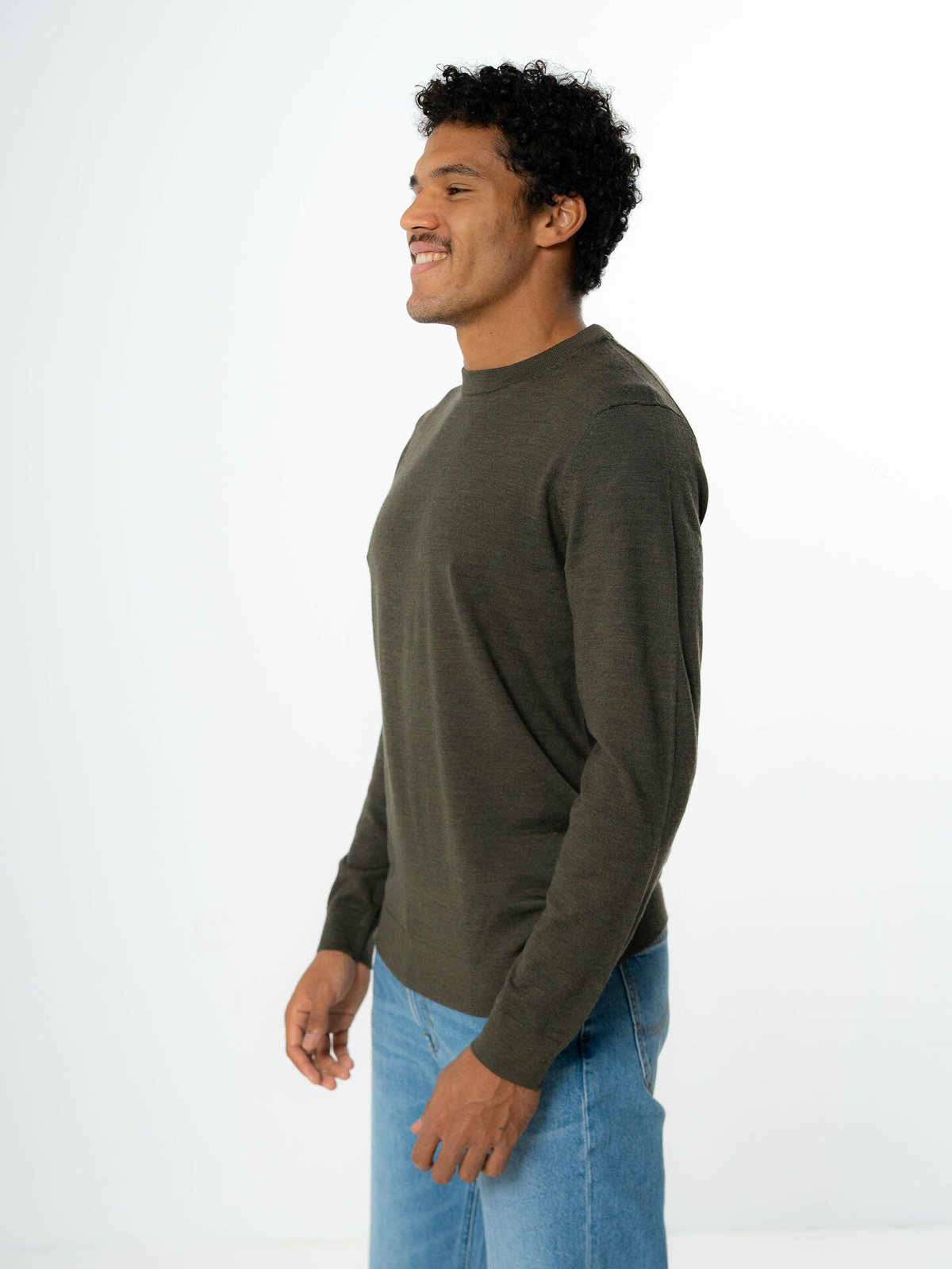 Selected Homme Selected Homme Town Merino Coolmax Knit Crew Forest Night