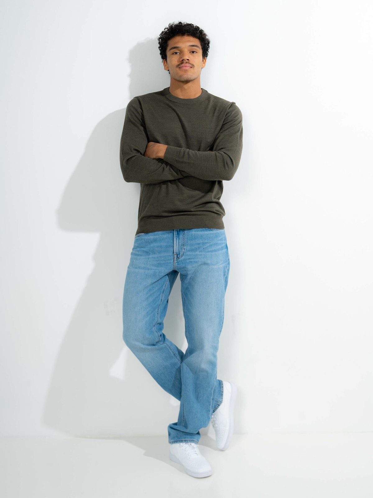 Selected Homme Selected Homme Town Merino Coolmax Knit Crew Forest Night