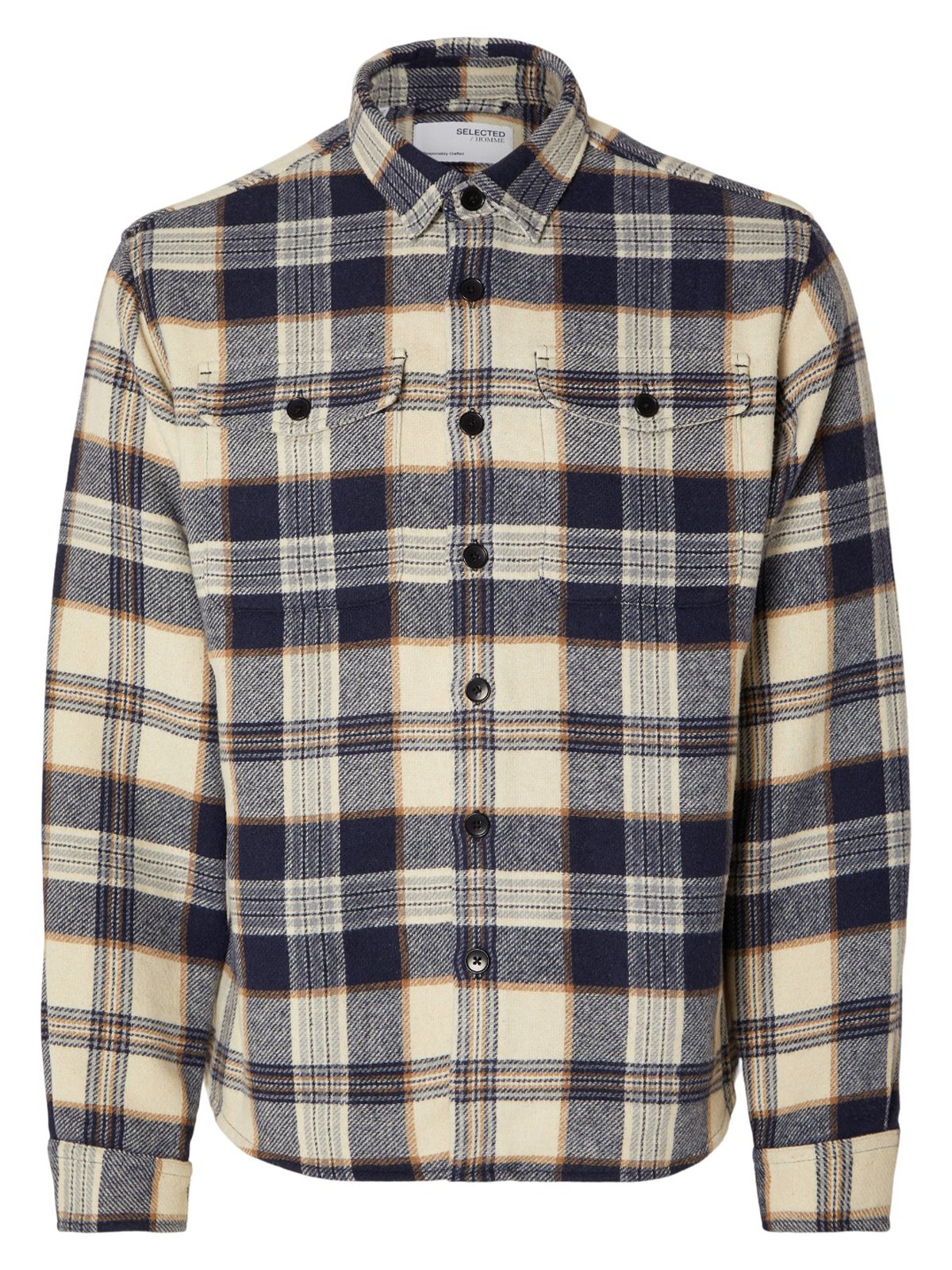Selected Homme Loose Mason-Pablo Long Sleeve Overshirt Sky Captain Checks