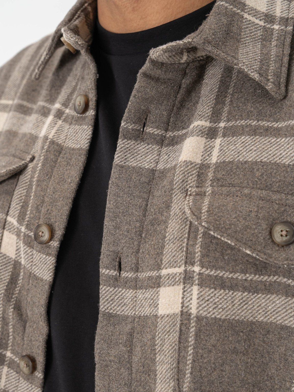 Selected Homme Selected Homme Loose Mason-Pablo Long Sleeve Overshirt Morel Gravel