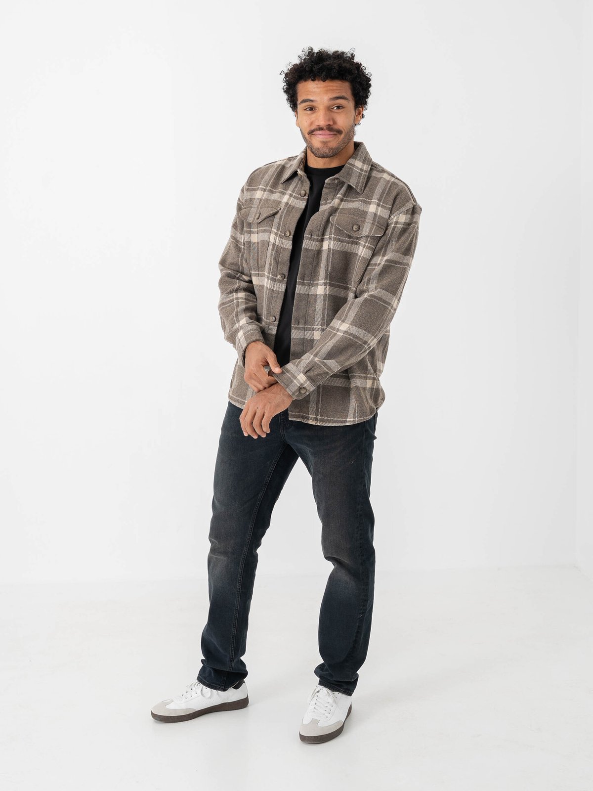 Selected Homme Selected Homme Loose Mason-Pablo Long Sleeve Overshirt Morel Gravel