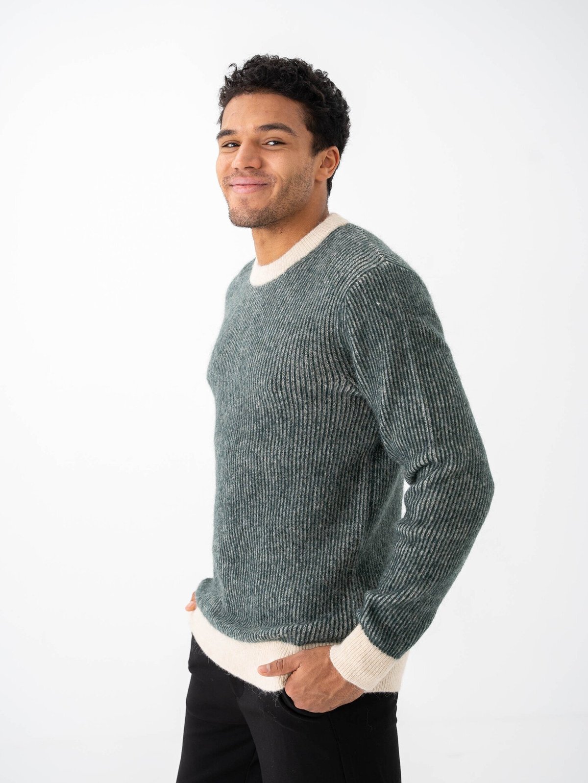 Selected Homme Rai Long Sleeve Knit Crew Neck Green Gables