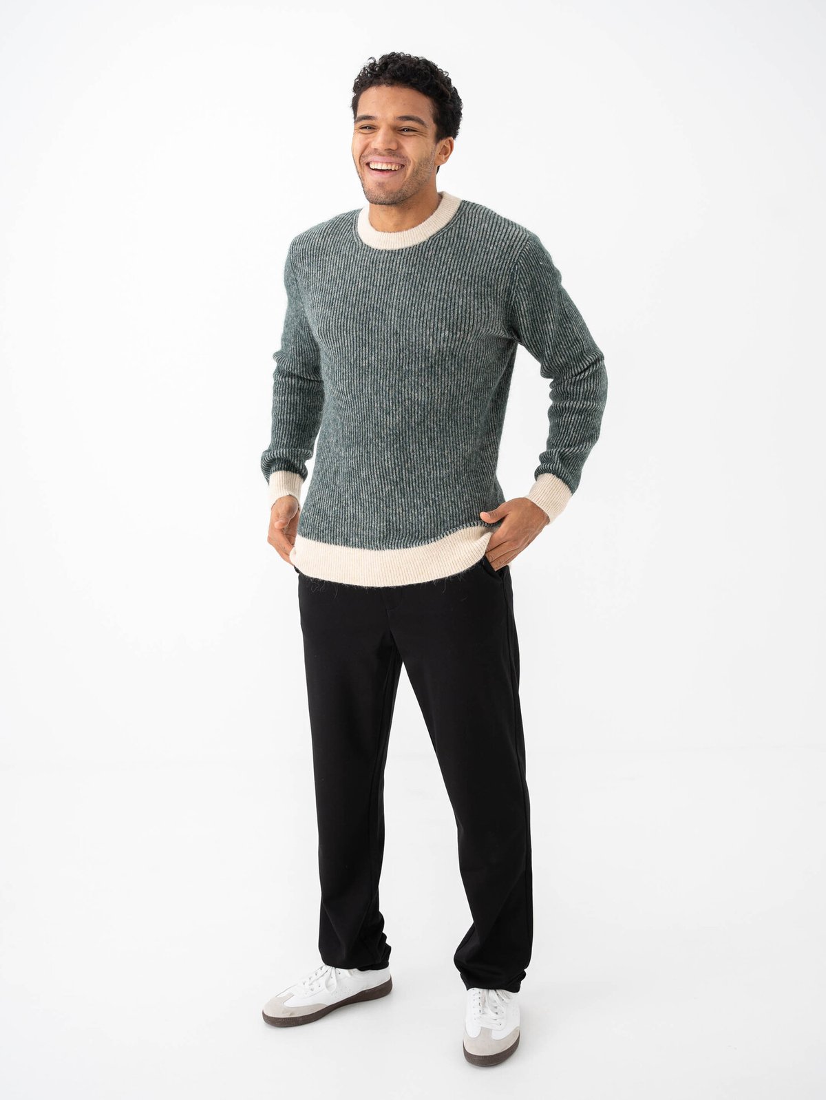 Selected Homme Rai Long Sleeve Knit Crew Neck Green Gables