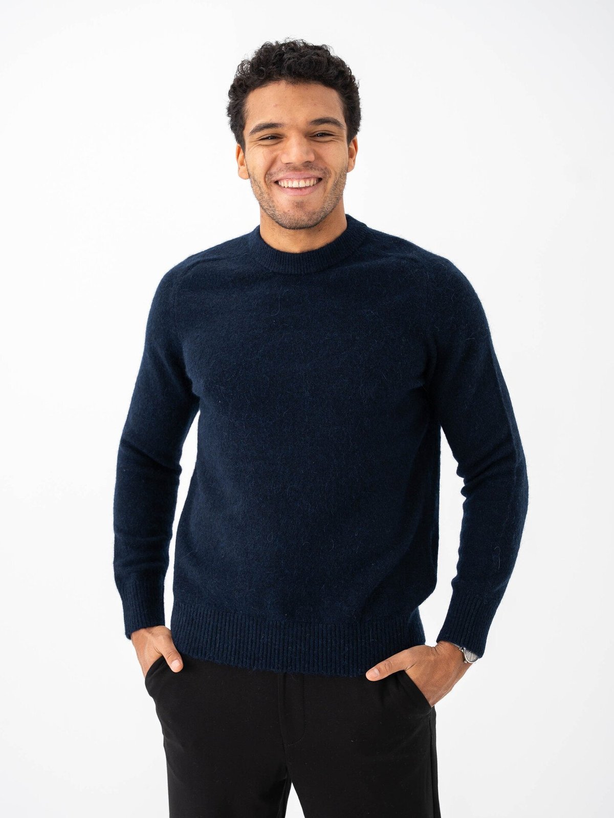 Selected Homme Rai Long Sleeve Knit Crew Neck Sky Captain