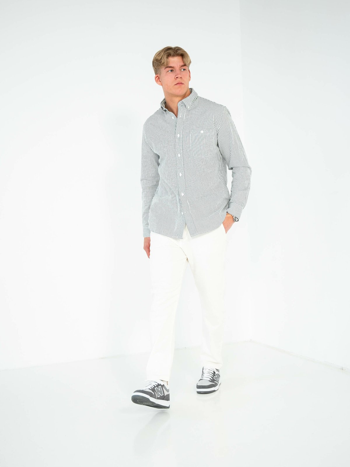 Selected Homme Slim Tape Brody Linen Pant Cloud Dancer