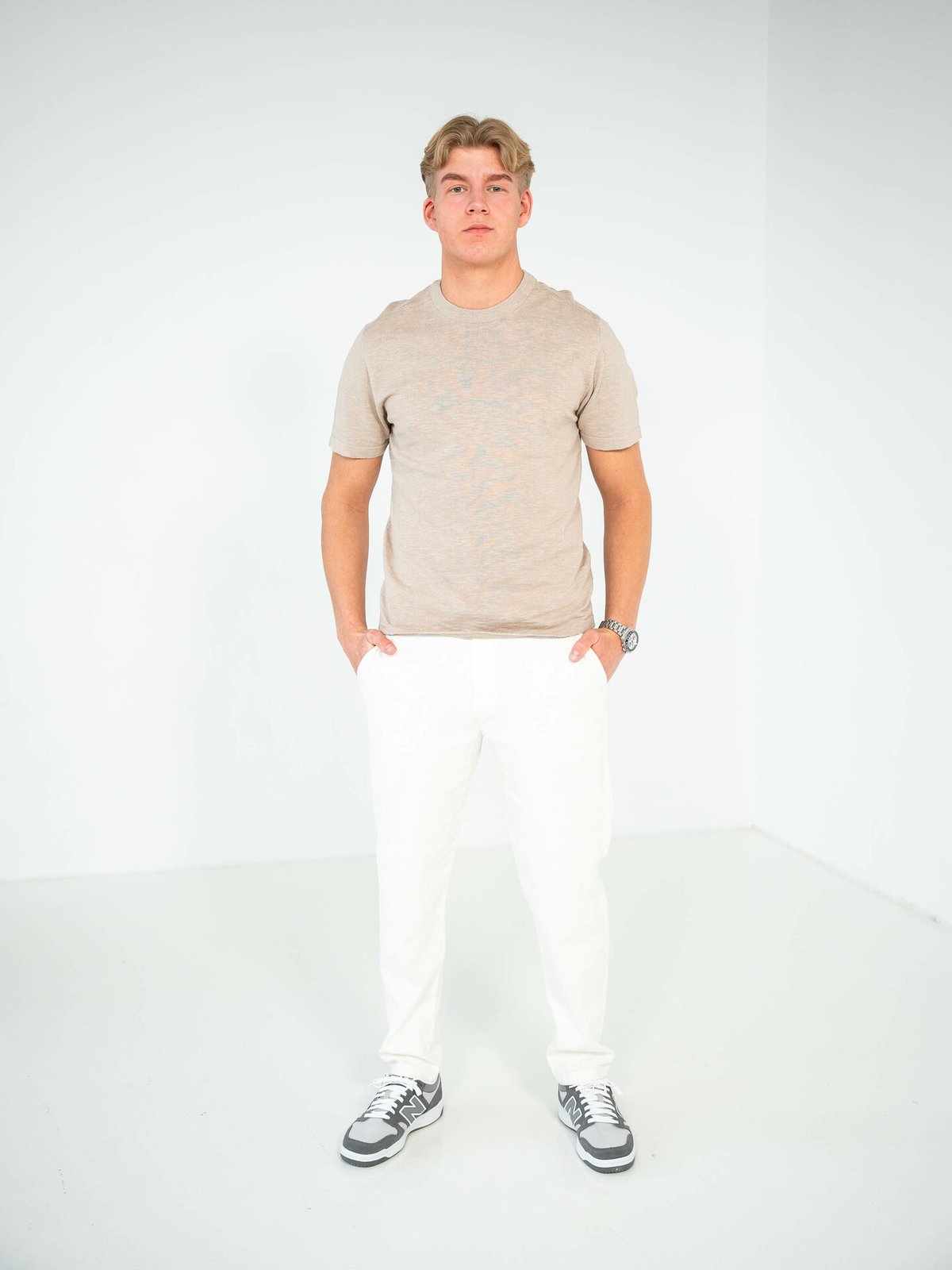 Selected Homme Slim Tape Brody Linen Pant Cloud Dancer