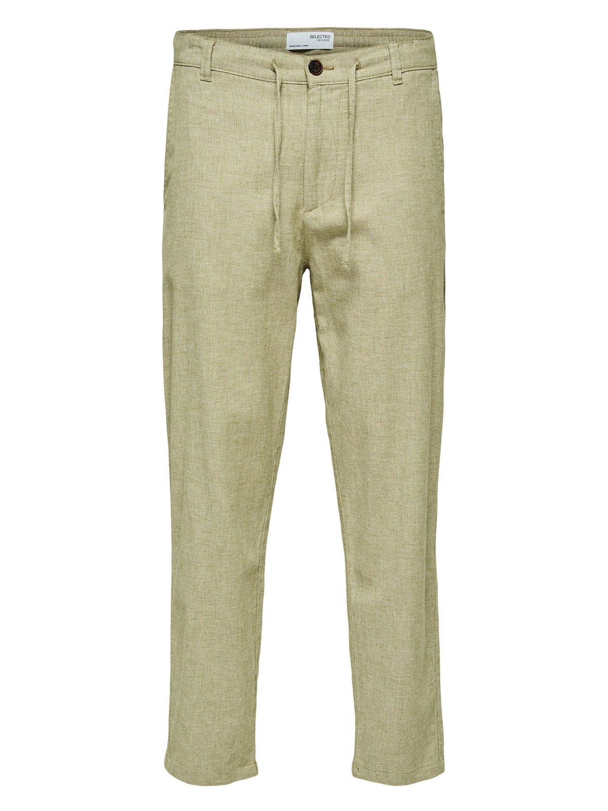 Selected Homme Slim Tape Brody Linen Pant Olive Branch