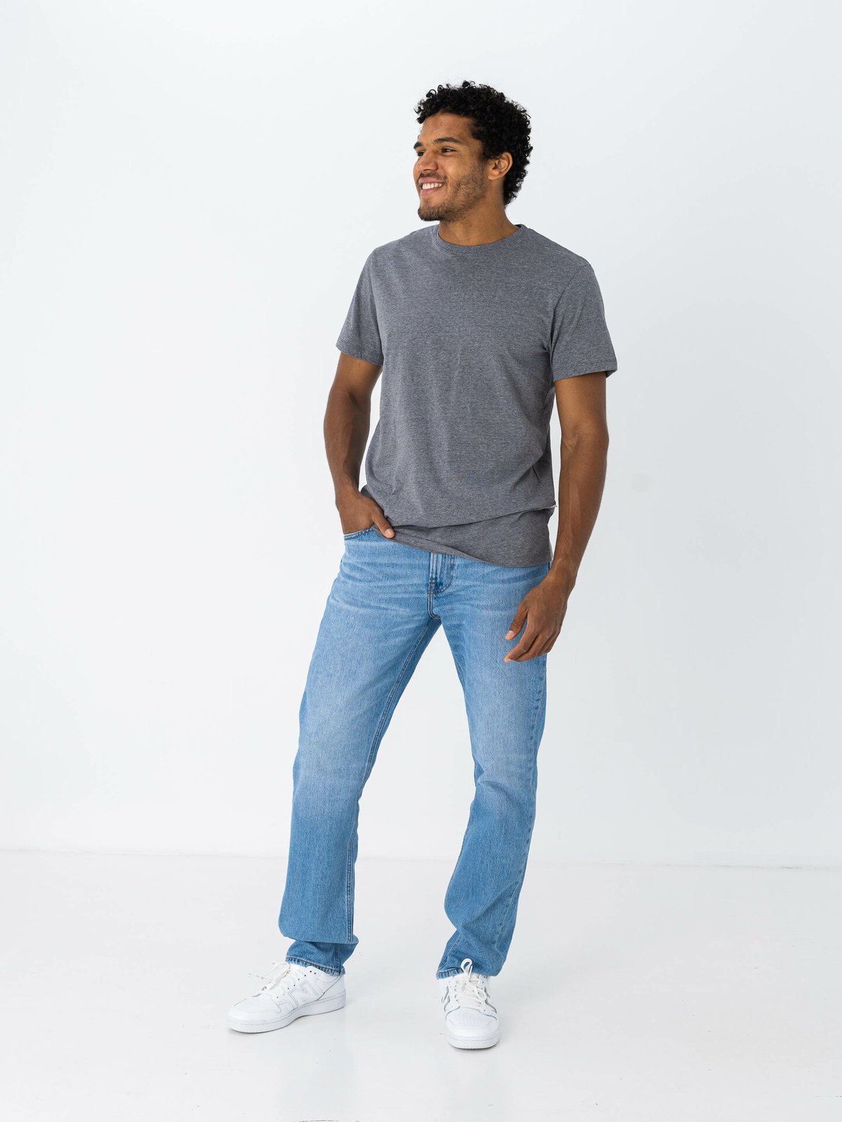 Selected Homme Aspen Short Sleeve O-Neck Tee Medium Grey Melange