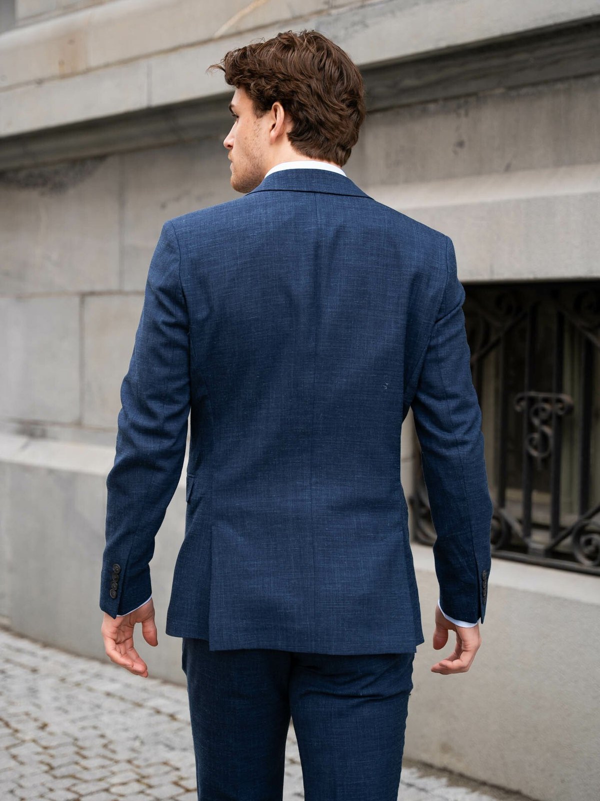 Selected Homme Slim-Oasis Linen Blazer Dark Navy