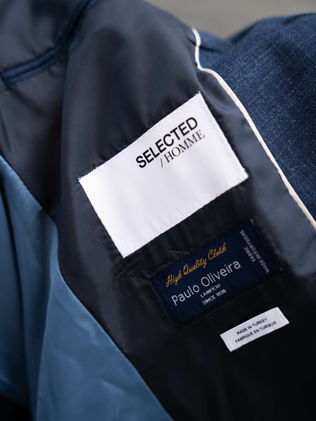 Selected Homme Slim-Oasis Linen Blazer Dark Navy