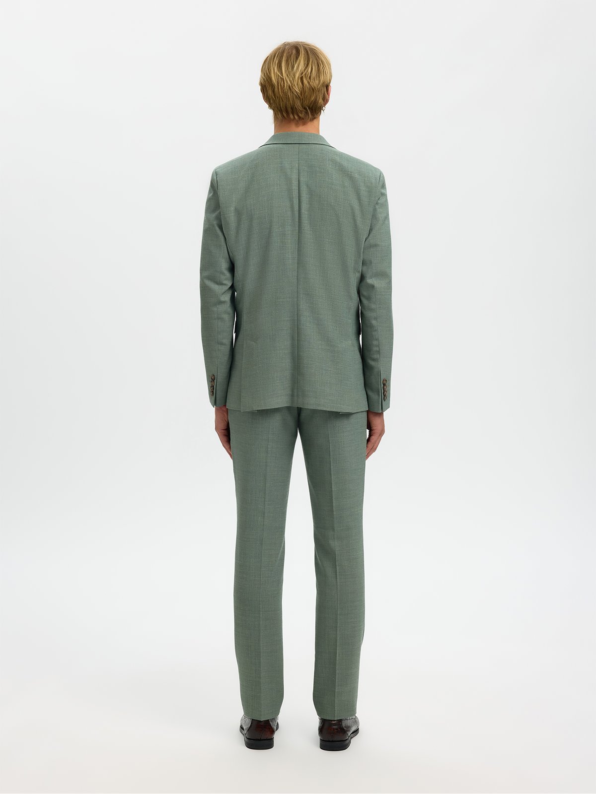Selected Homme Slim-Oasis Linen Blazer Light Green Melange