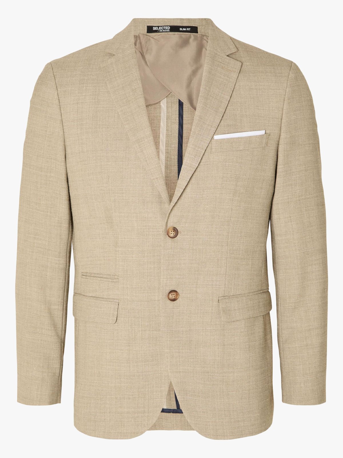 Selected Homme Slim-Oasis Linen Blazer Sand