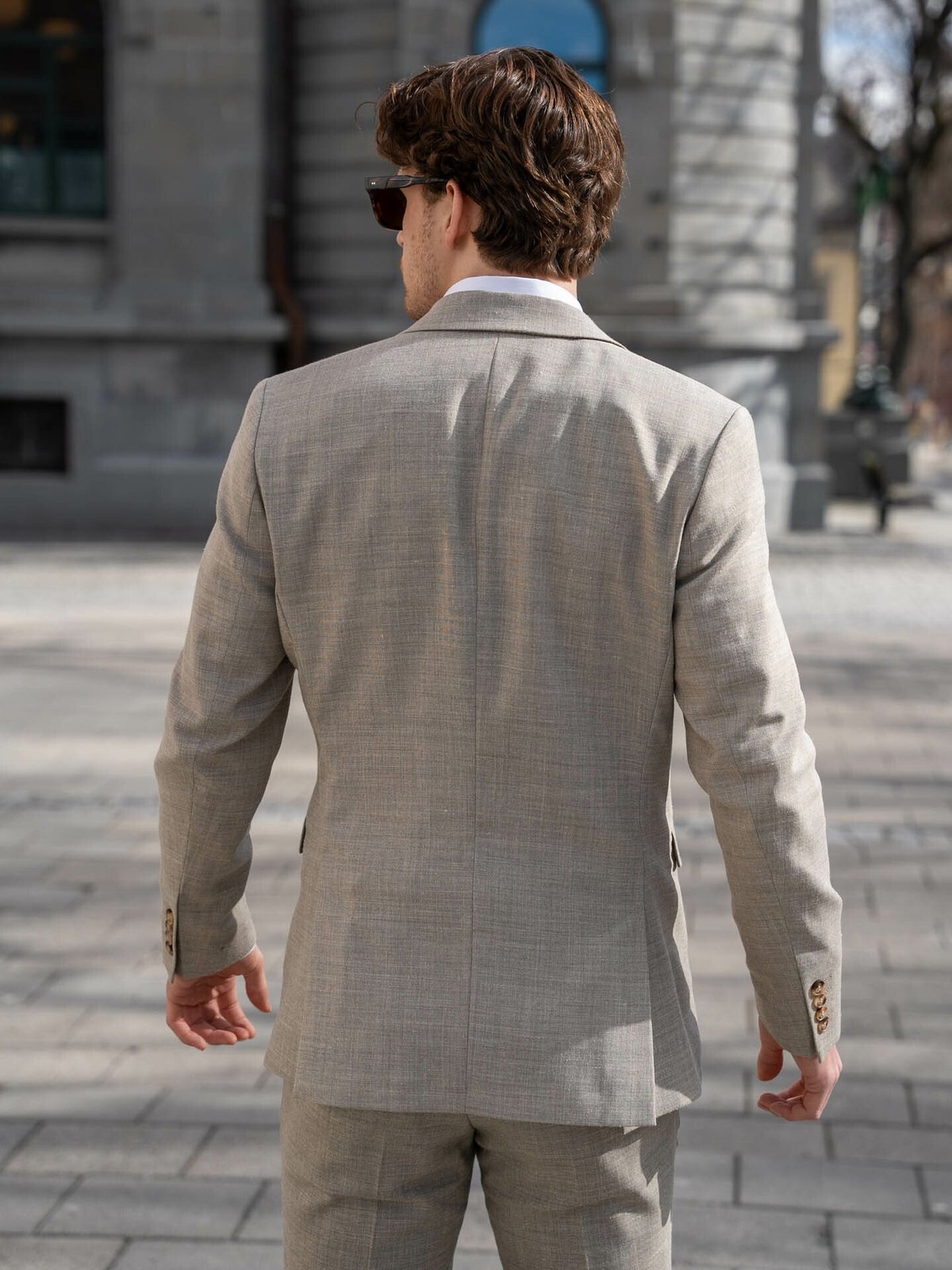 Selected Homme Slim-Oasis Linen Blazer Sand