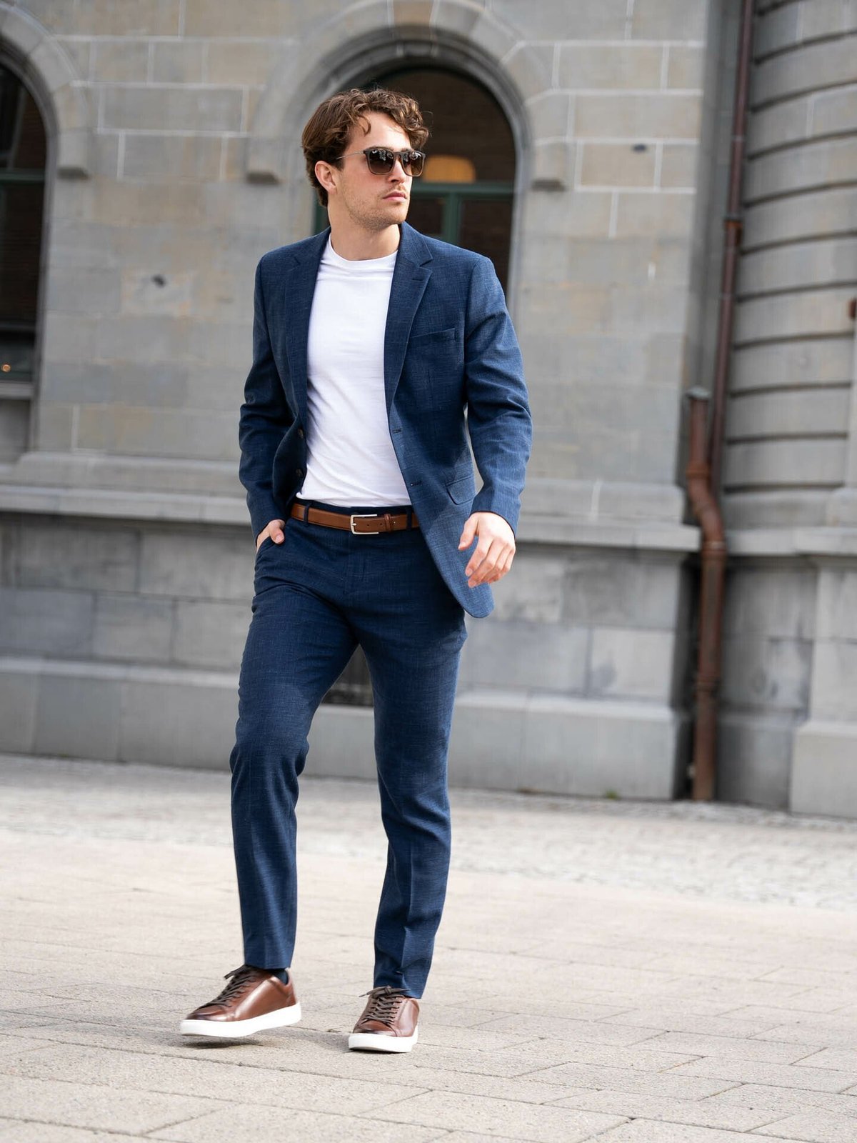 Selected Homme Slim-Oasis Linen Trousers Dark Navy