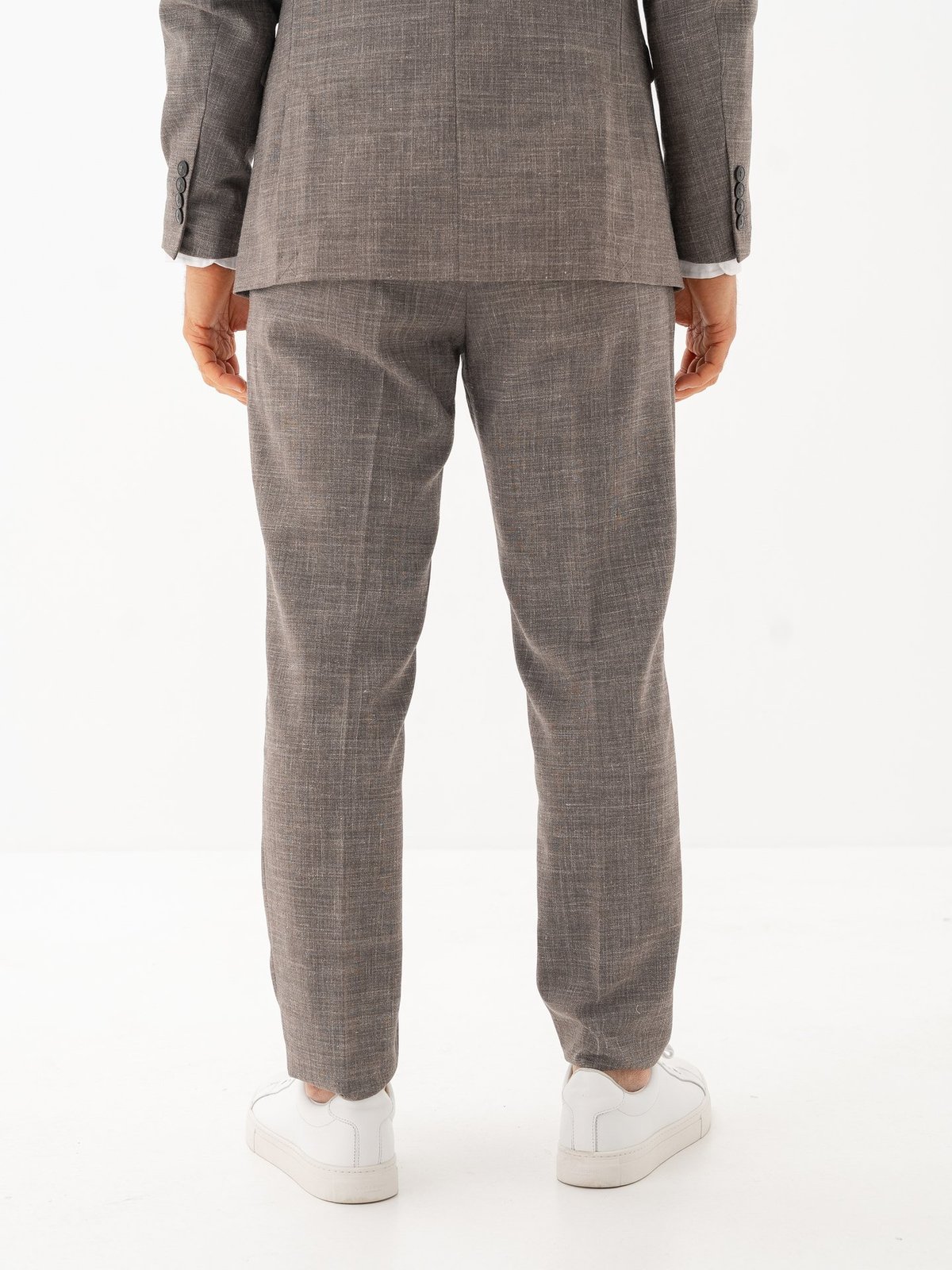 Selected Homme Slim-Oasis Linen Trousers Dark Sand Melange